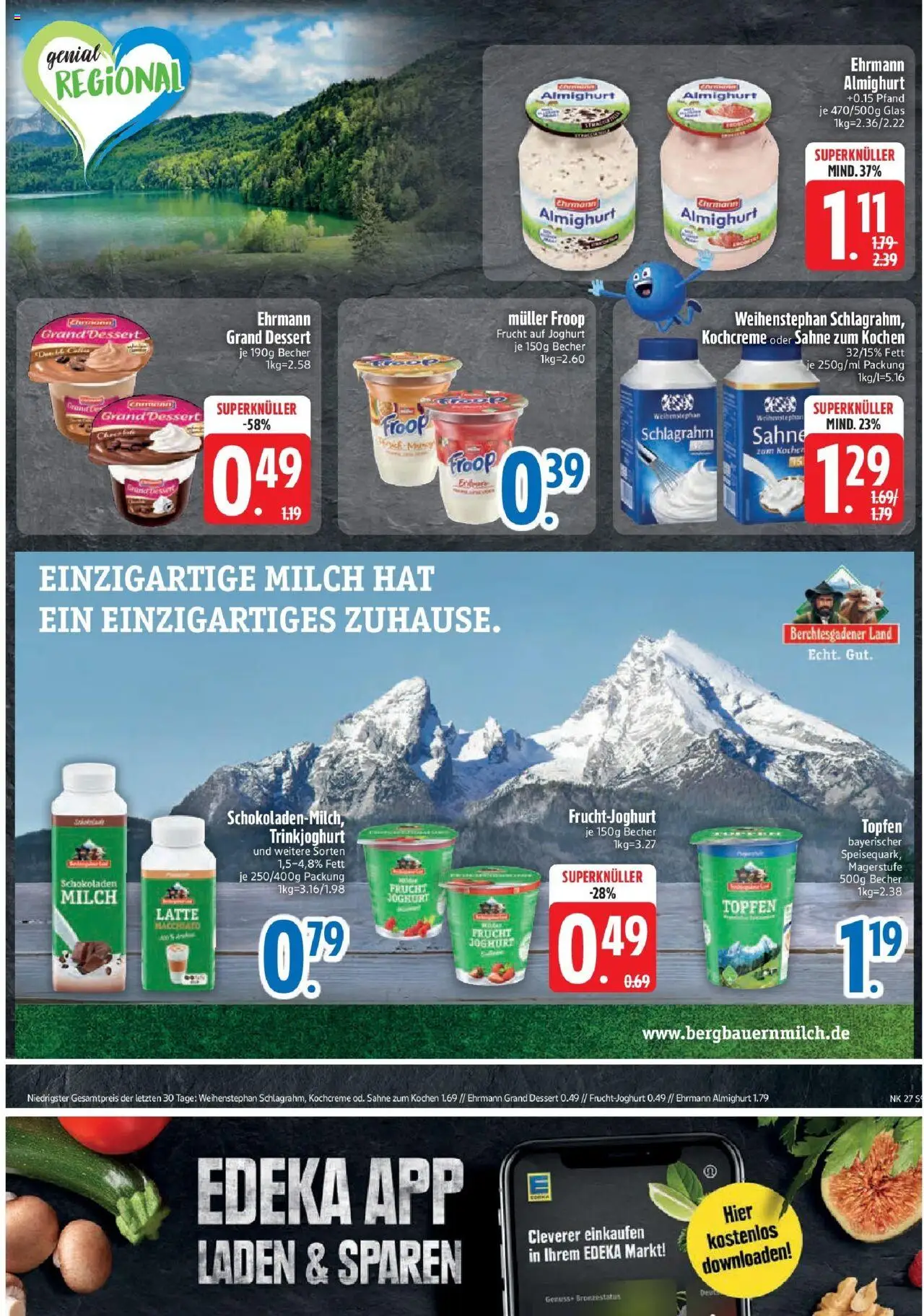 Edeka prospekt Murnau	 - gültig ab dem 29.06.2025 | Seite: 9 | Produkte: Froop, Kocher, Ehrmann grand dessert, Sahne