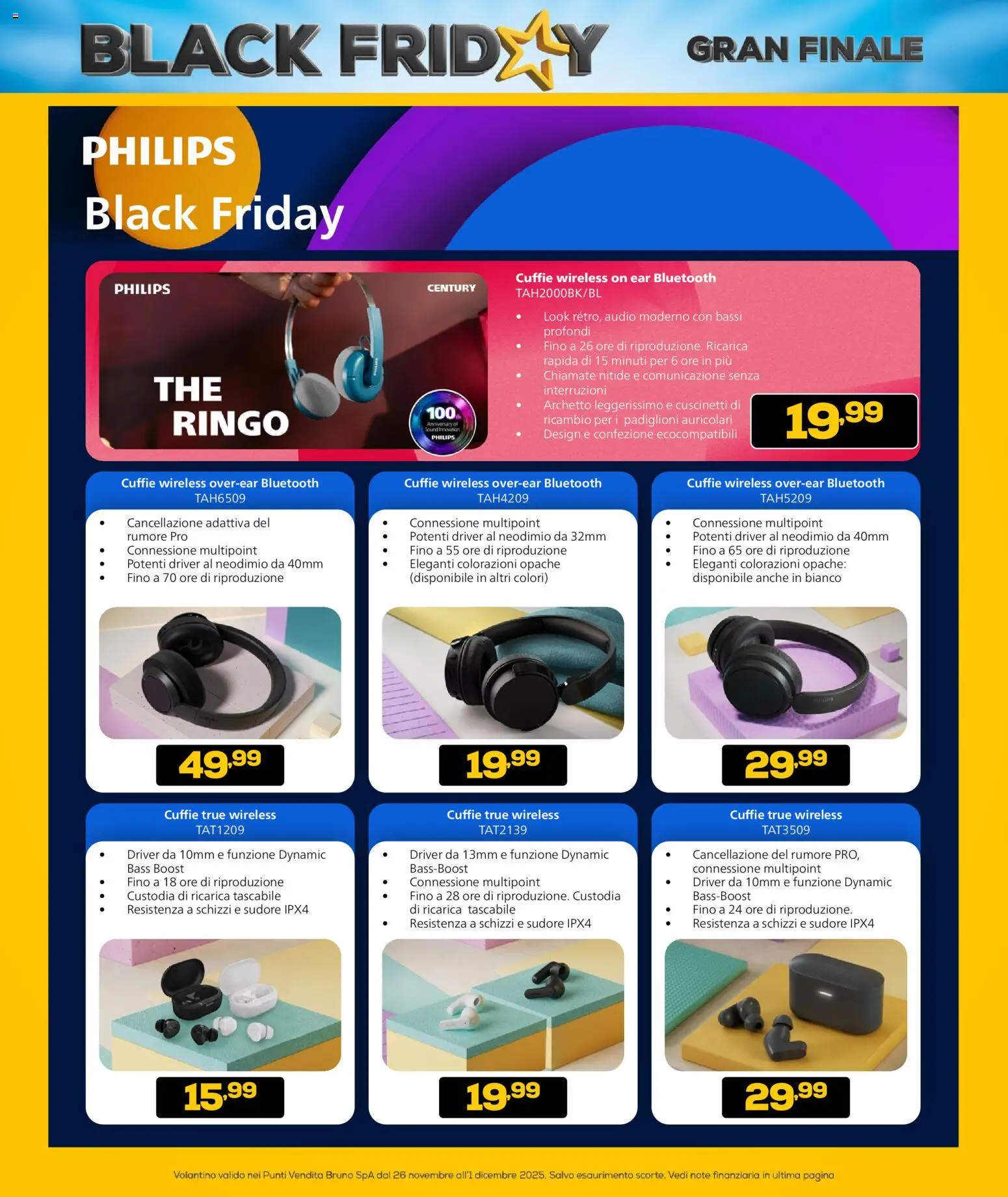 Volantino Euronics del 26.11.2025 | Pagina: 11 | Prodotti: Auricolari, Audio, Cuffie