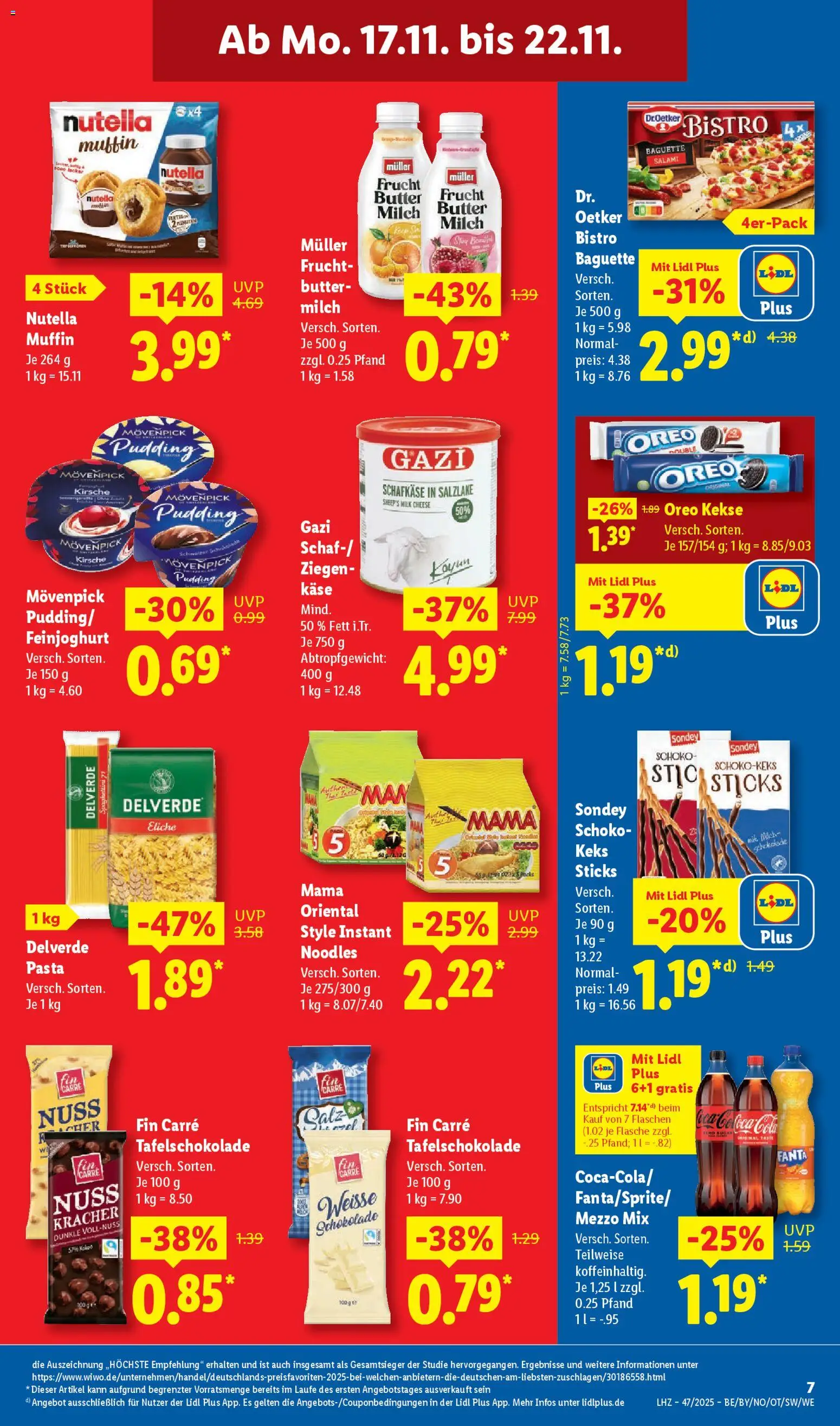 Lidl Prospekt Grimma – gültig ab 17.11.2025 | Seite: 11 | Produkte: Käse, Schokolade, Pudding, Nutella