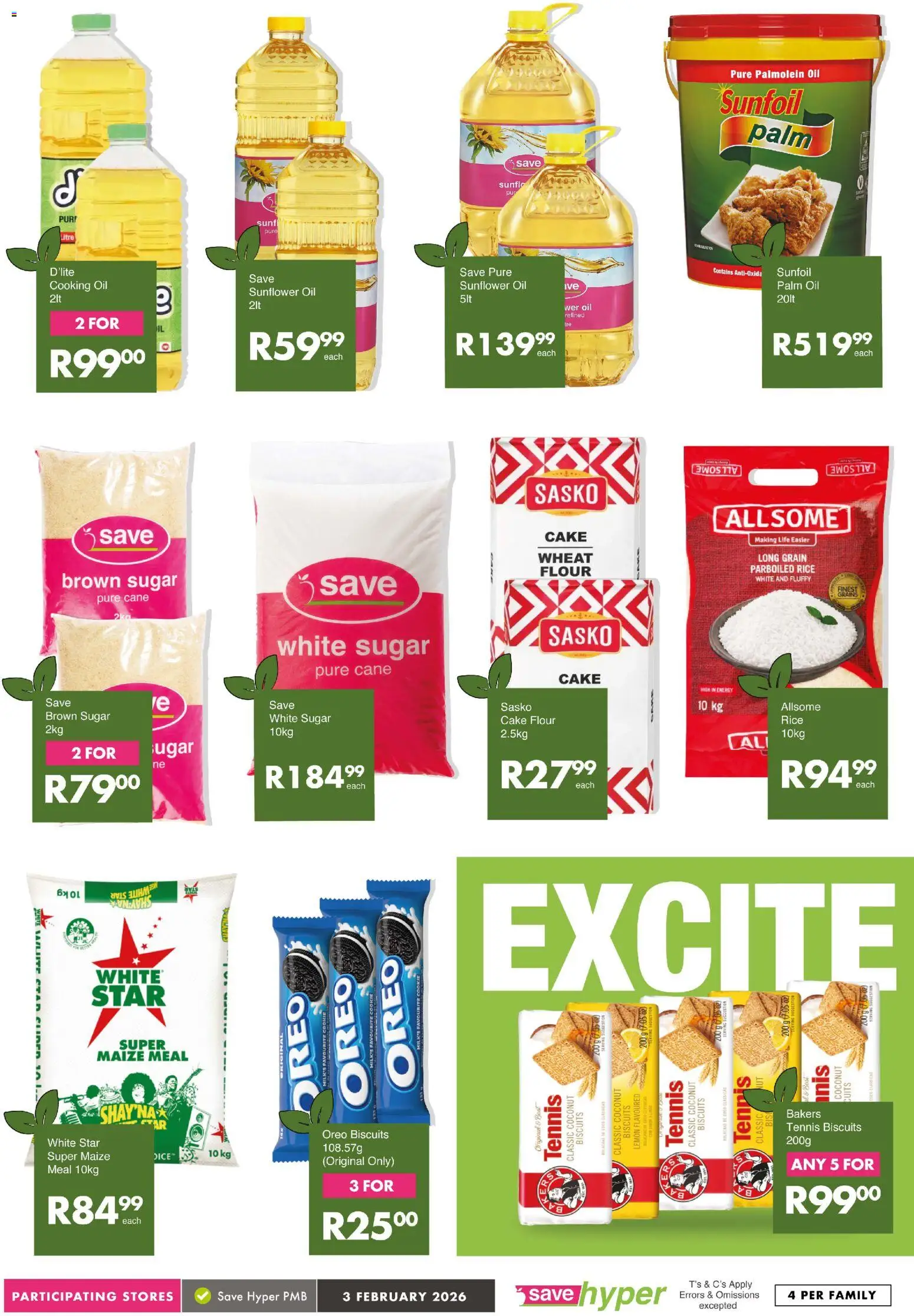 New Save catalogue – valid from 03.02.2026 | Page: 12 | Products: Cake, Flour, Maize meal, Oil