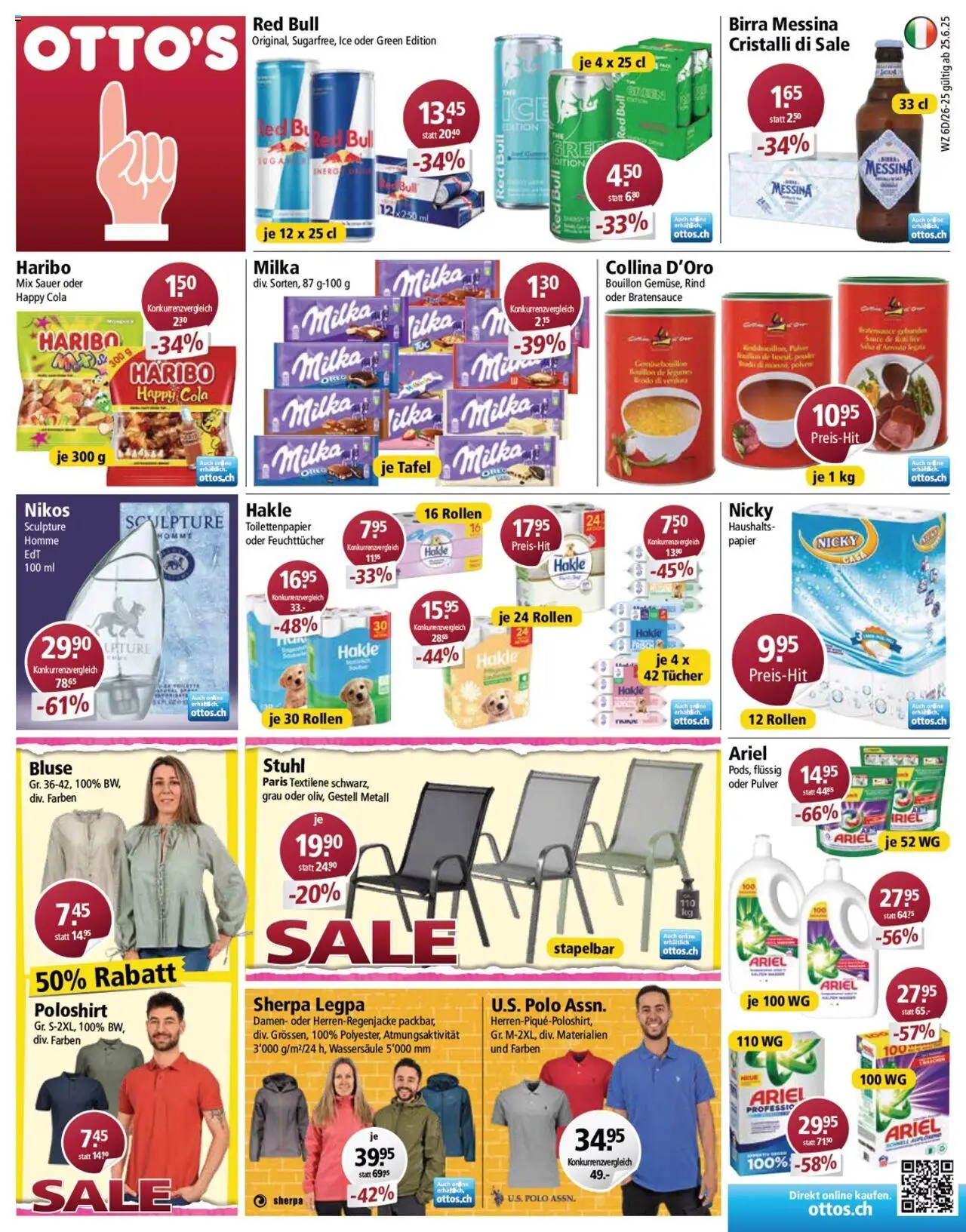 Otto's Aktionen ab 25.06.2025 | Seite: 1 | Produkte: Poloshirt, Stuhl, Bluse, Toilettenpapier