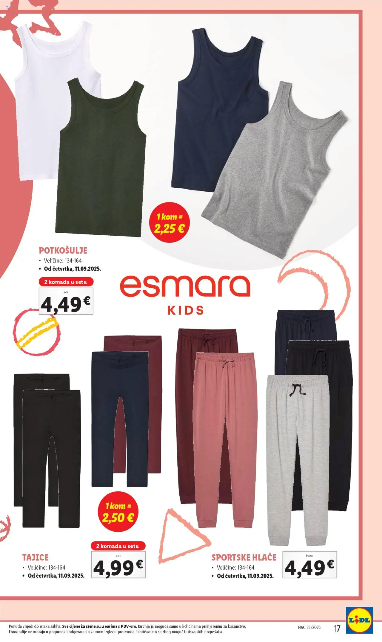 Lidl katalog | vrijedi od 01.08.2025 | Stranica: 17 | Proizvodi: Hlače, Tajice
