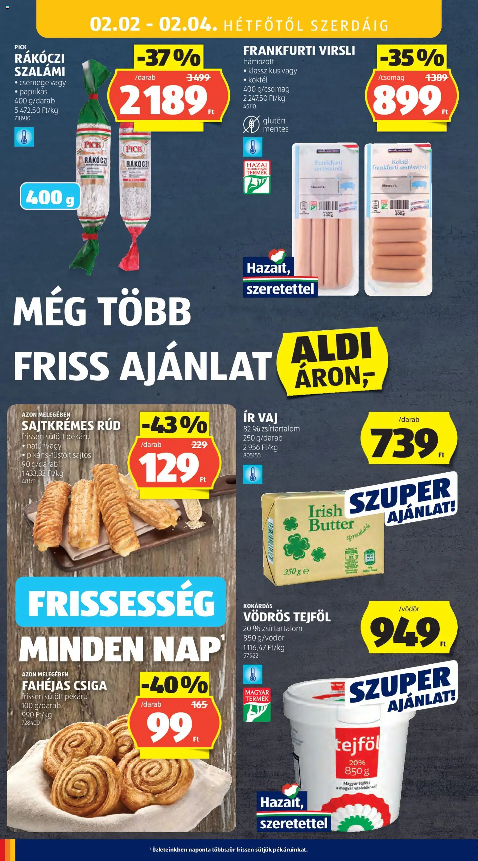 Aldi akciós ujság - amely érvényes a következő dátumtól: 29.01.2026 | Oldal: 26 | Termékek: Rákóczi szalámi, Pick, Szalámi, Tejföl