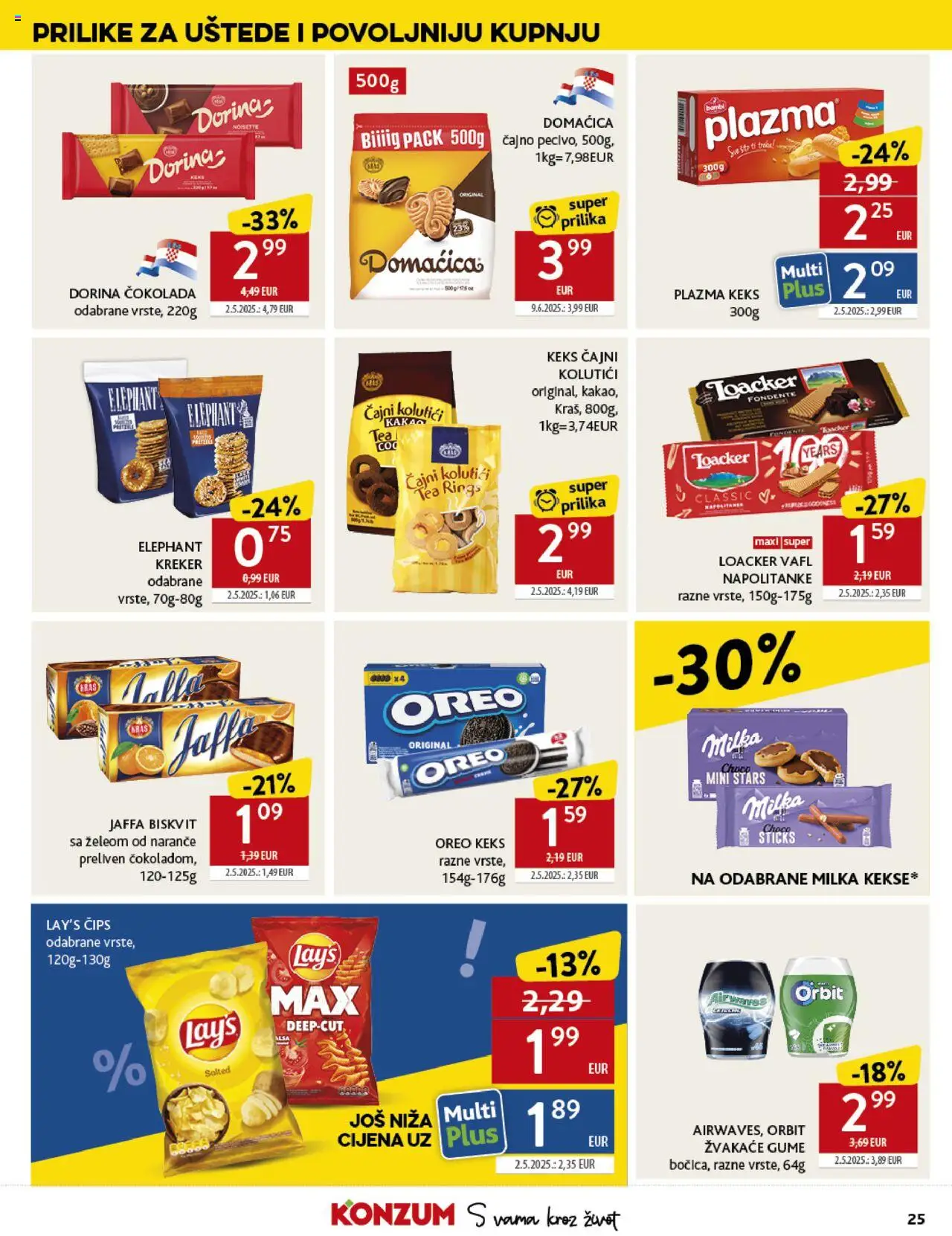 Konzum HR akciós ujság - amely érvényes a következő dátumtól: 27.08.2025 | Oldal: 25 | Termékek: Kréker, Tea