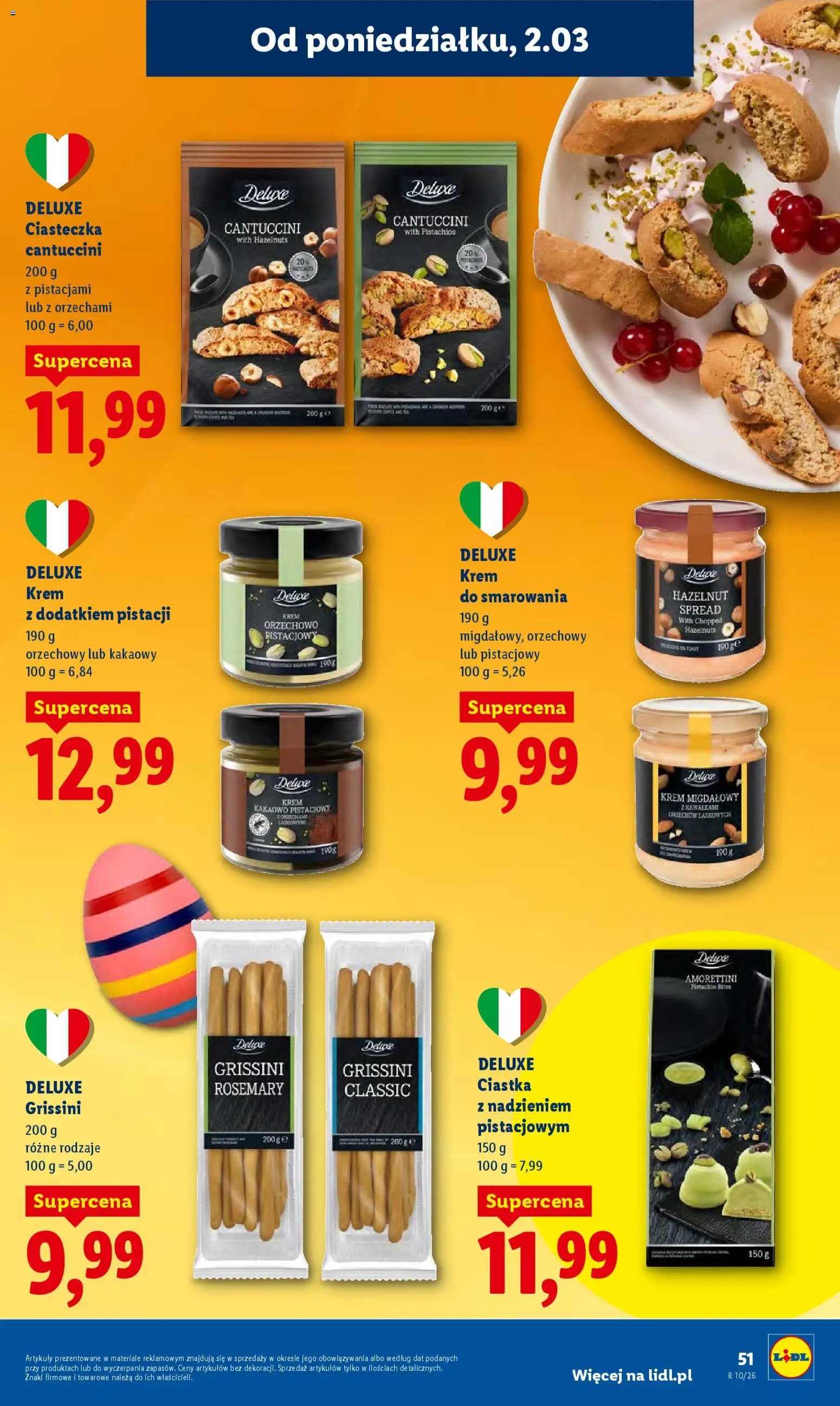 Lidl gazetka od 02.03.2026 | Strona: 51 | Produkty: Cantuccini, Ciastka, Krem, Ciasteczka