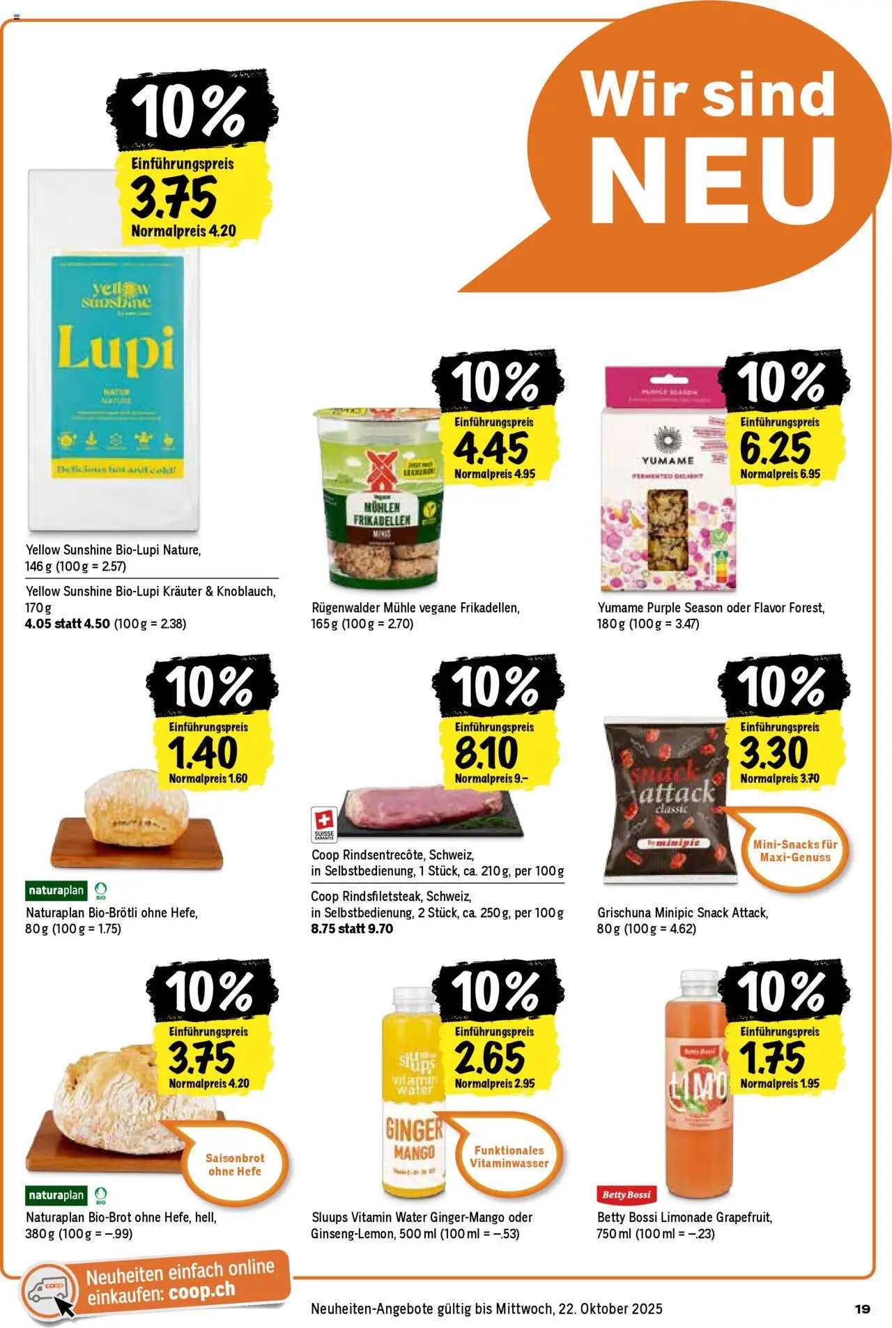 Coop Aktionen – gültig ab 09.10.2025 | Seite: 19 | Produkte: Limonade, Grapefruit, Mango, Mühle