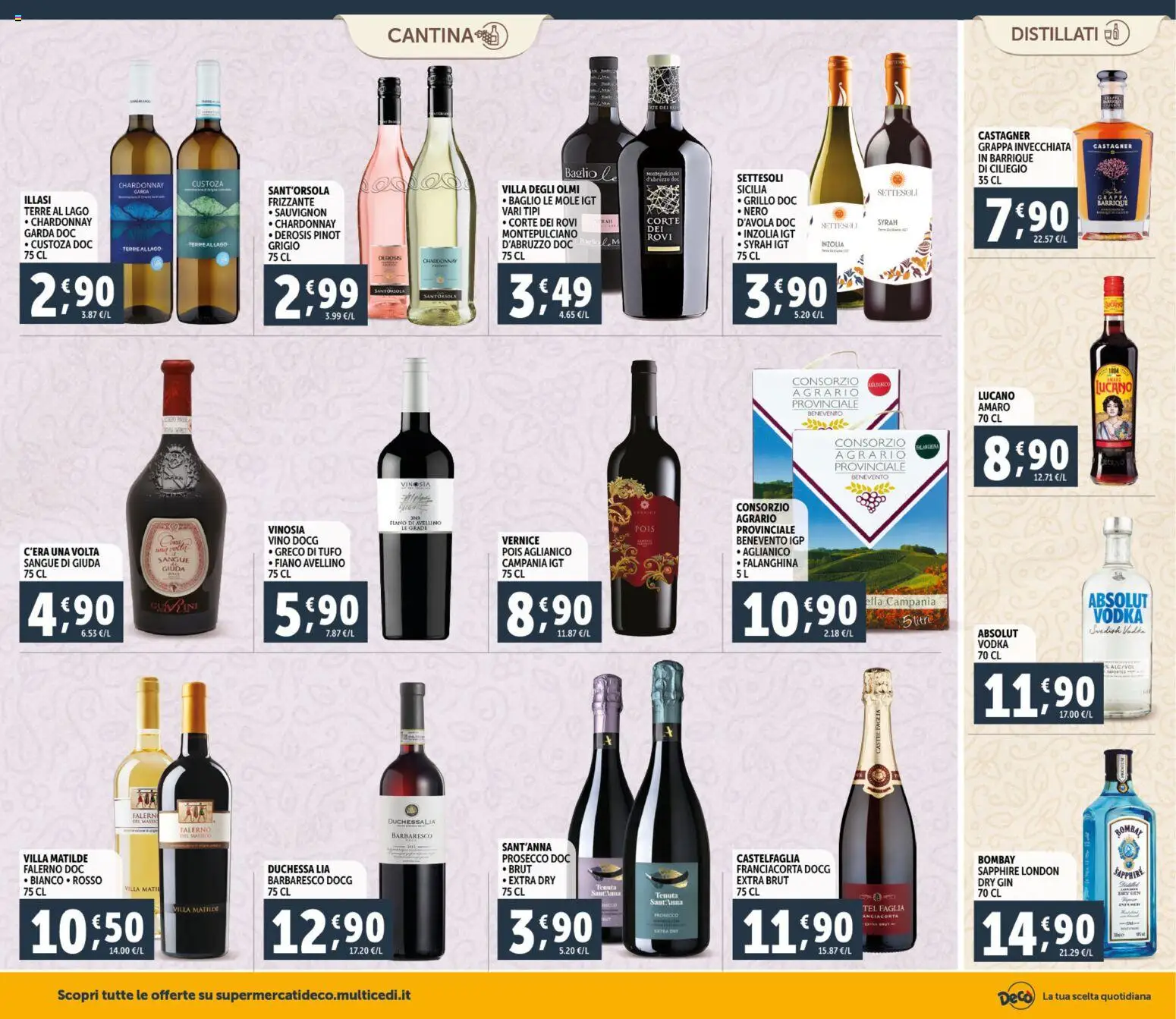 Volantino Decò del 23.02.2026 | Pagina: 16 | Prodotti: Gin, Vino, Grappa, Amaro