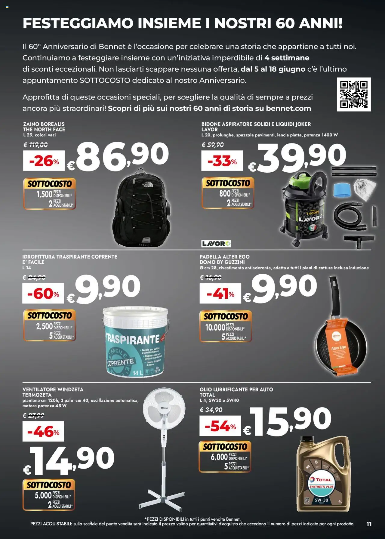 Volantino bennet del 05.06.2025 | Pagina: 11 | Prodotti: Spazzola, Ventilatore, The, Padella