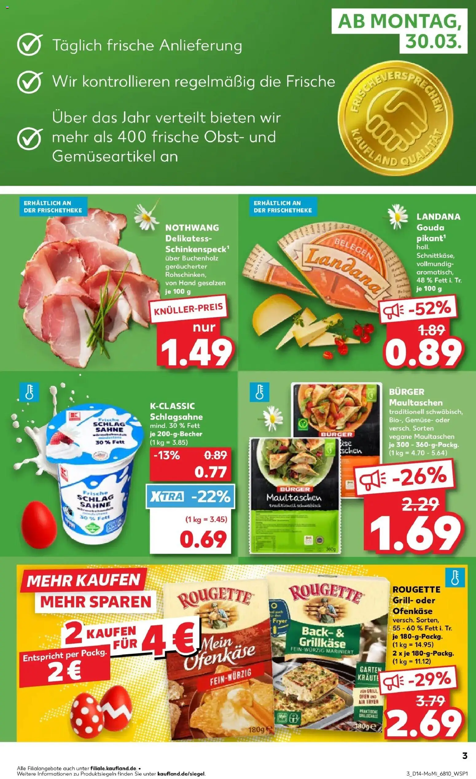 Kaufland Prospekt Dieburg	 – gültig ab 30.03.2026 | Seite: 3 | Produkte: Grill, Schlagsahne, Gemüse, Obst