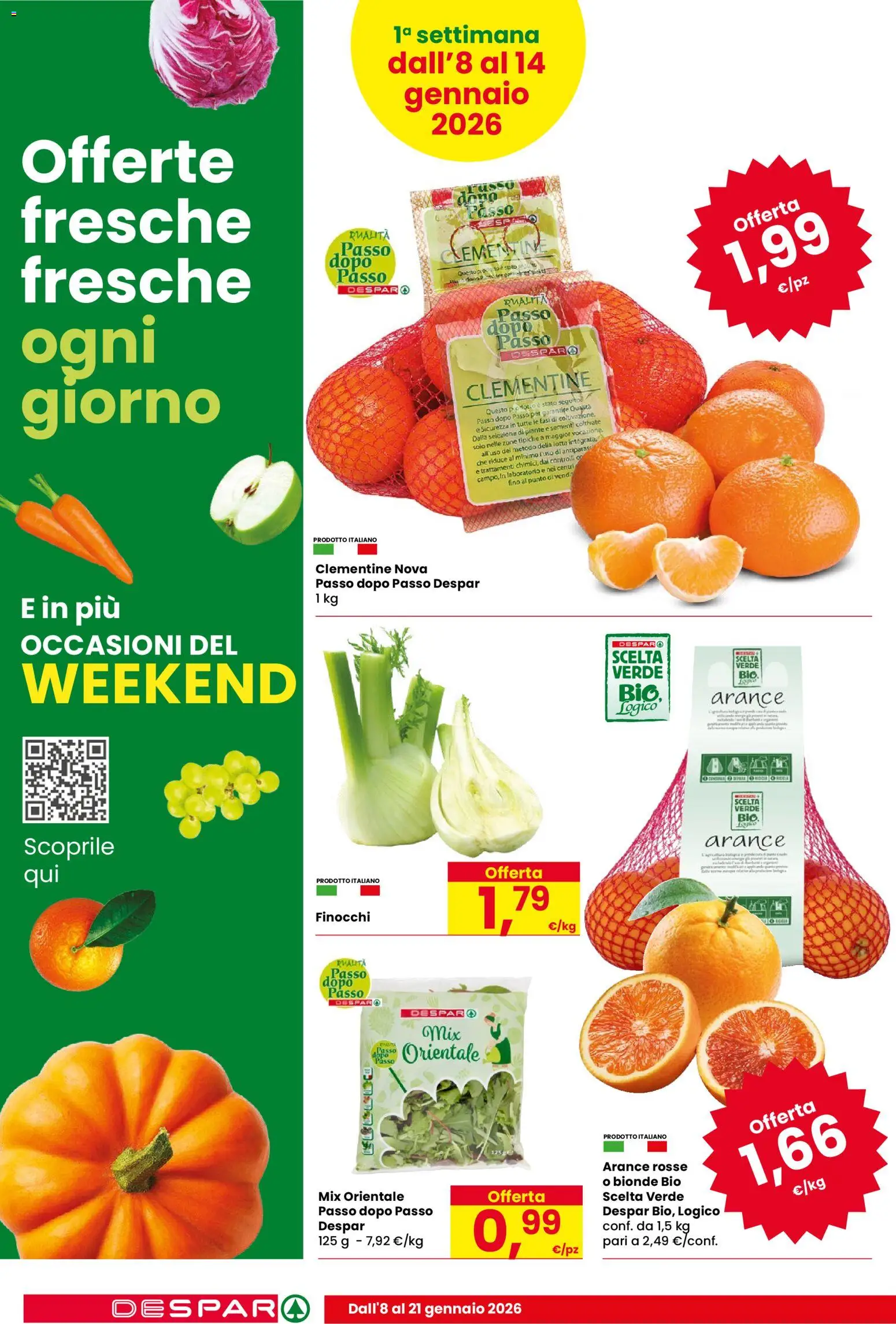 Volantino Despar del 08.01.2026 | Pagina: 4 | Prodotti: Arance, Finocchi