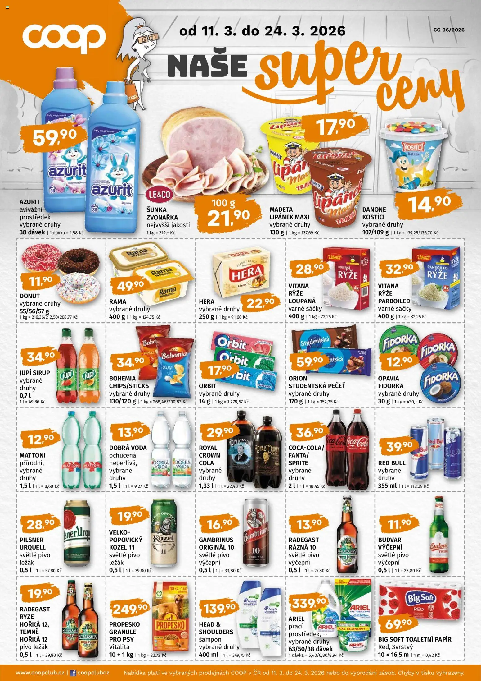 Coop leták - Super cena od 11.03.2026 | Strana: 1 | Produkty: Donut, Hera, Sirup, Rýži