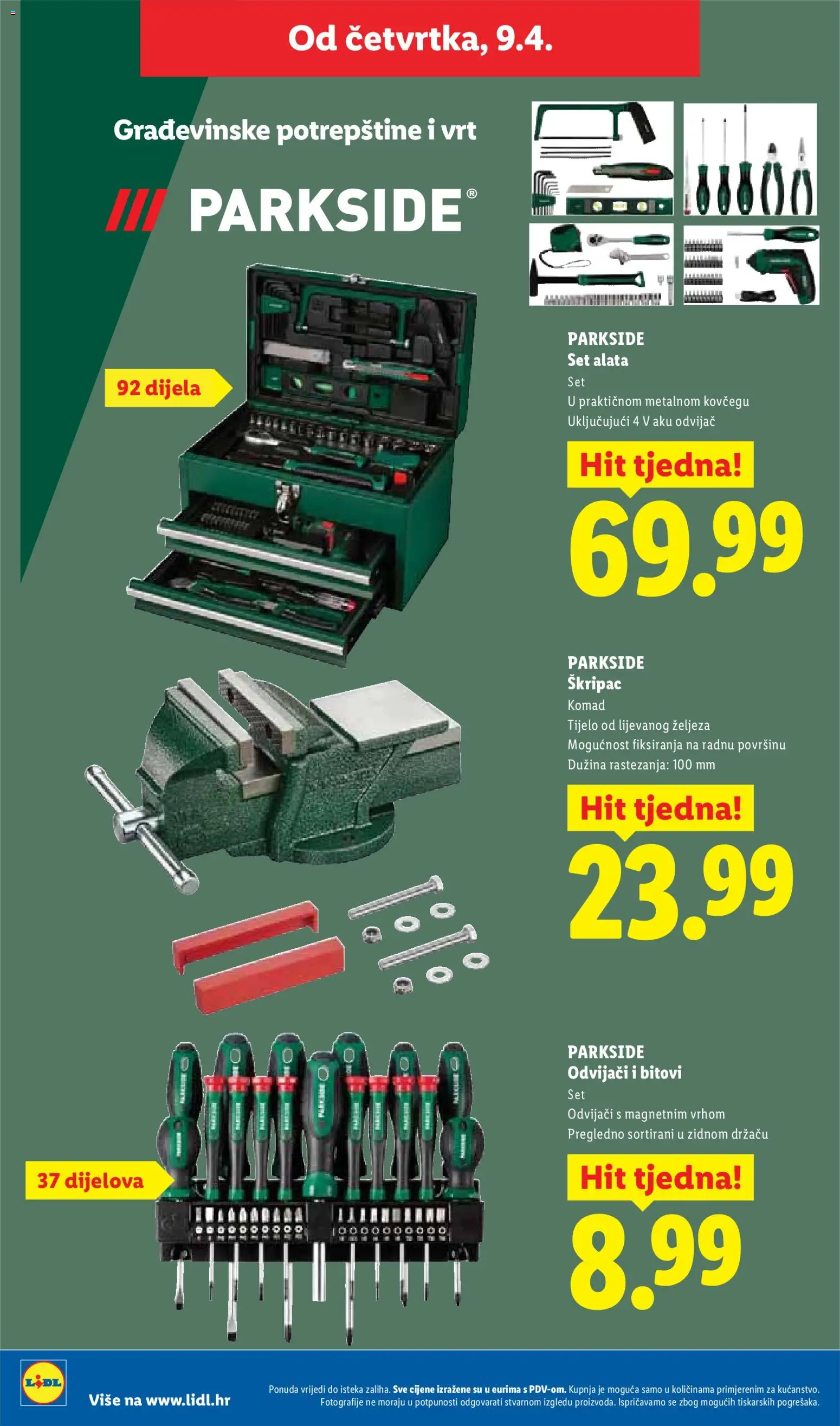 Lidl katalog | vrijedi od 07.04.2026 | Stranica: 40 | Proizvodi: Aku odvijač, Odvijač, Parkside