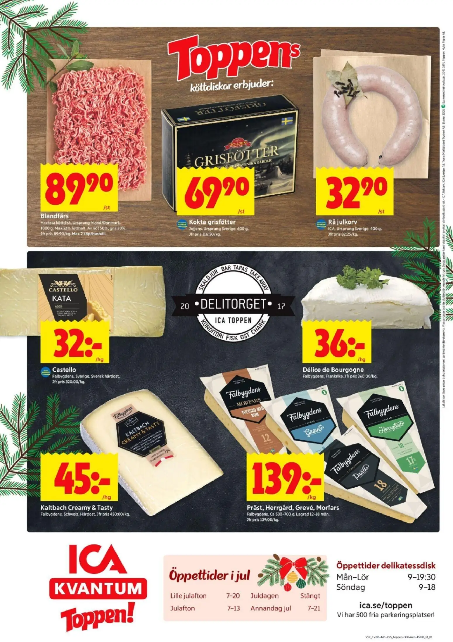 ICA Kvantum reklamblad aktuell från 22.12.2025 | Sida: 10 | Produkter: Blandfärs, Ost