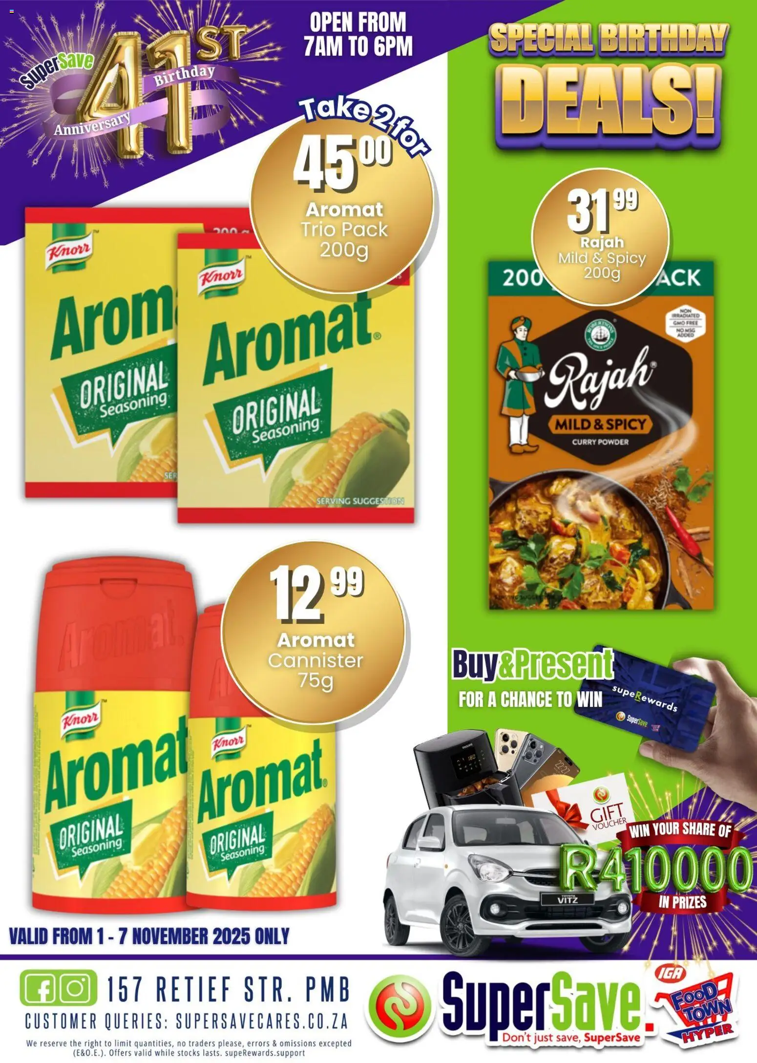 New Super Save catalogue – valid from 31.10.2025 | Page: 105 | Products: Cannister, Powder, Aromat, Curry powder
