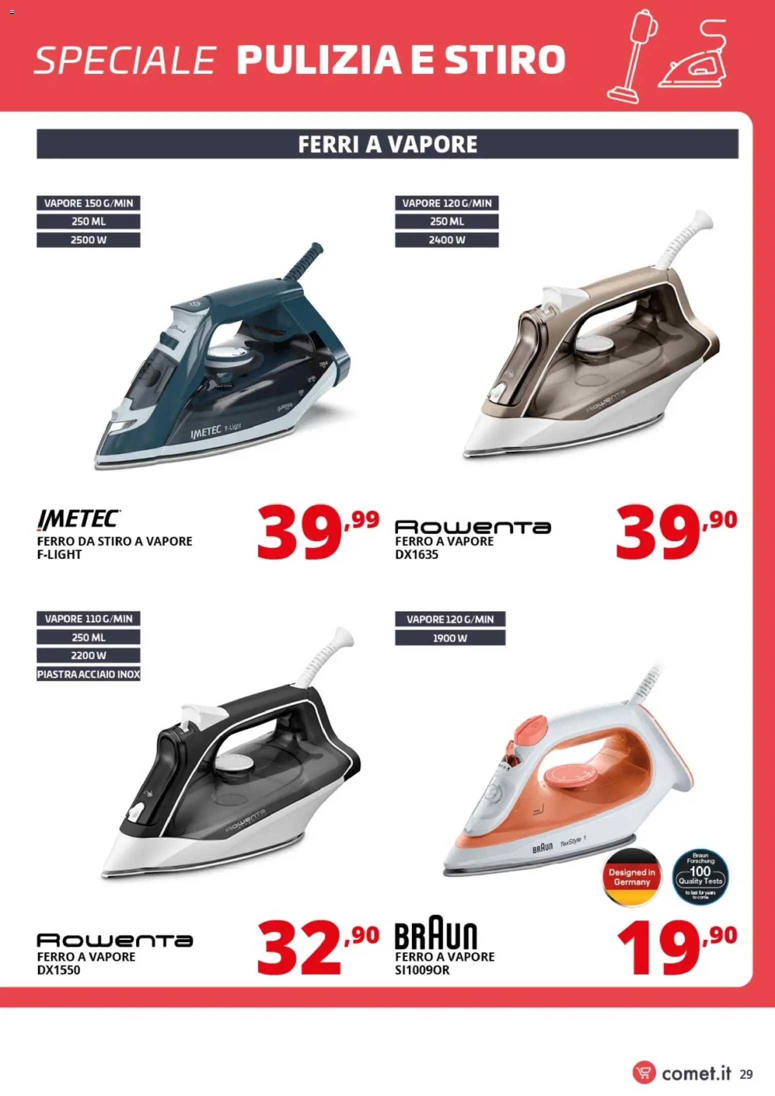 Volantino Comet del 13.04.2026 | Pagina: 29 | Prodotti: Ferro da stiro