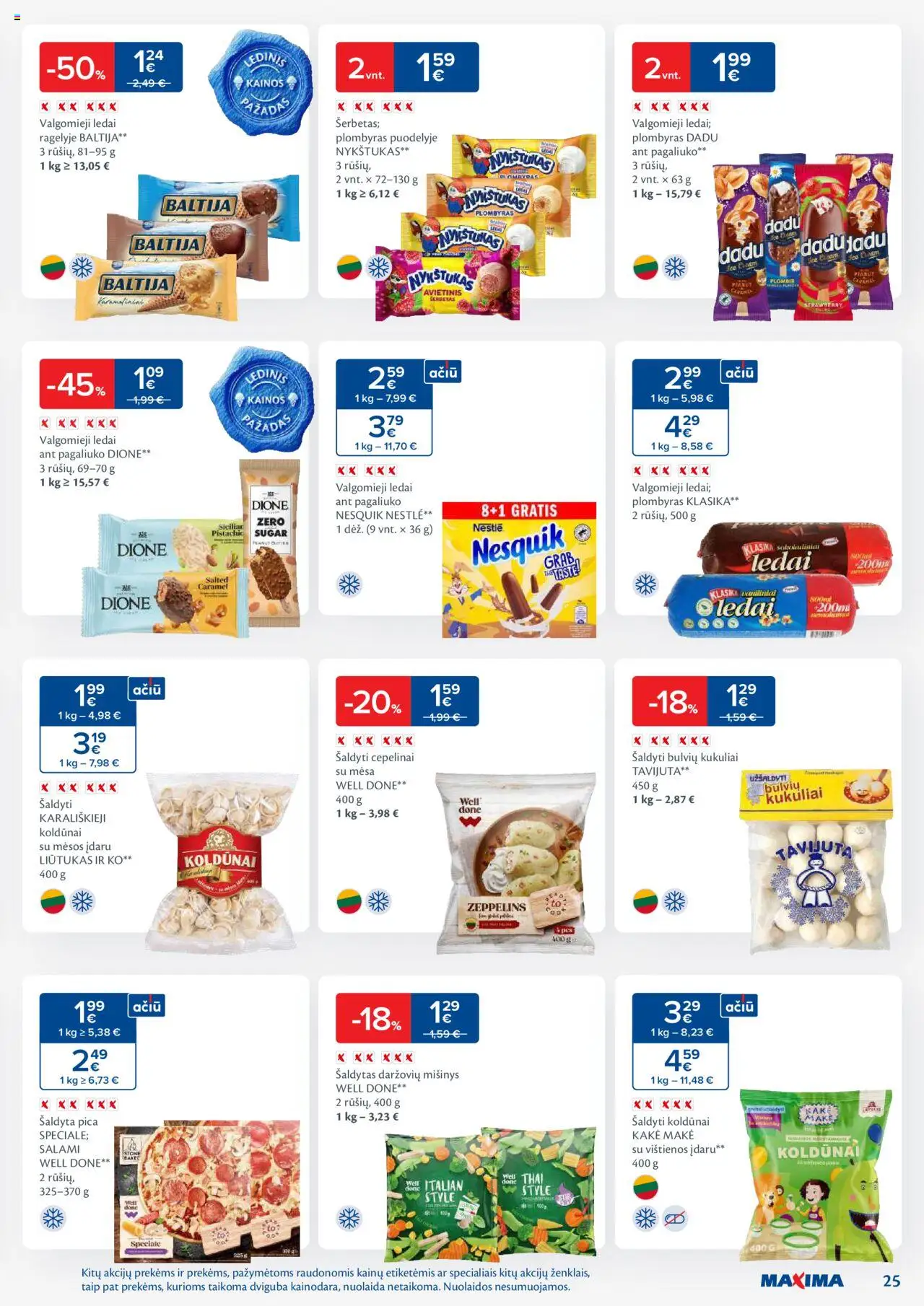 MAXIMA leidinys│galioja nuo 05.08.2025 | Puslapis: 25 | Prekių: Vištienos, Plombyras, Pica, Valgomieji ledai