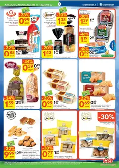 ČIA MARKET leidinys galioja nuo 17.02.2026 | Puslapis: 9 | Prekių: Sausainiai, Pyragas, Duona, Varškė