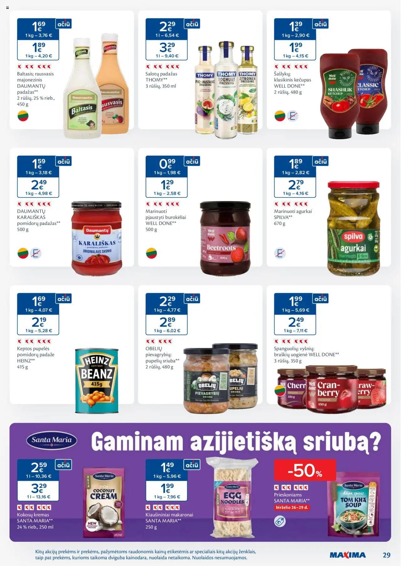 MAXIMA leidinys│galioja nuo 24.06.2025 | Puslapis: 29 | Prekių: Agurkai, Padažas, Makaronai, Kečupas