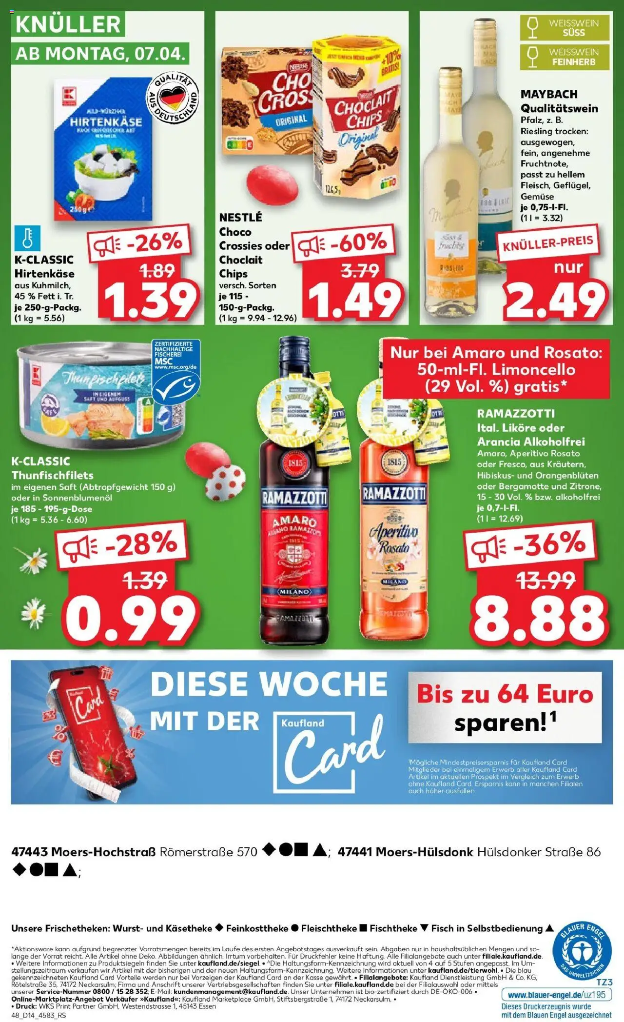 Kaufland - Moers-Hochstraß, Römerstraße 570 - gültig ab dem 03.04.2025 | Seite: 48 | Produkte: Fisch, Gemüse, Saft, Chips