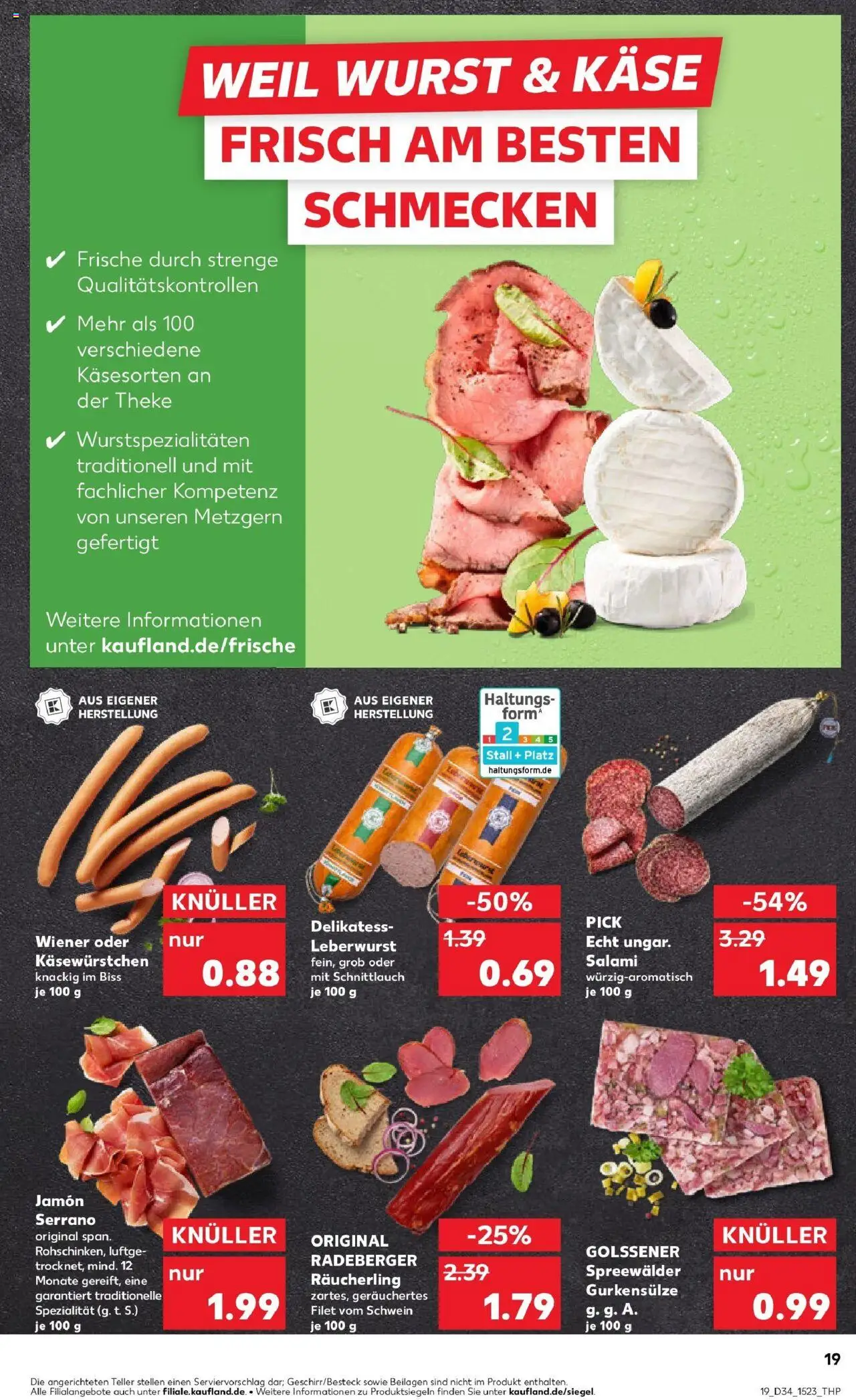 Kaufland prospekt Meiningen	 - gültig ab dem 21.08.2025 | Seite: 19 | Produkte: Käse, Theke, Wurst, Salami