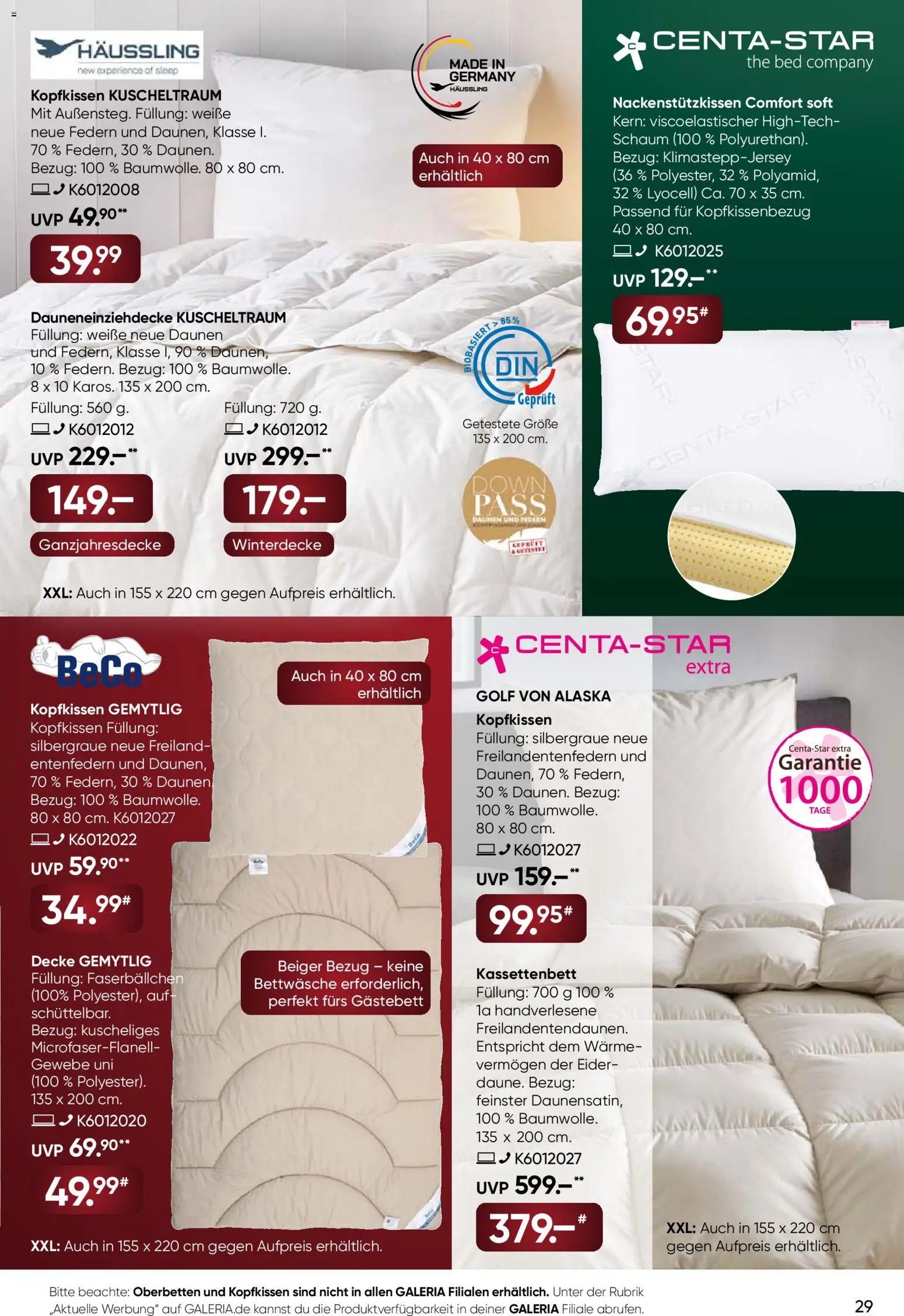 Galeria Karstadt Kaufhof Prospekt 	 – gültig ab 17.12.2025 | Seite: 29 | Produkte: Decke, Bettwäsche, Kopfkissen