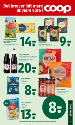 Coop Grab It kiks eller børnekiks mini med chokolade, 125-140 g. Kg-pris maks. 112,00. Frit valg. 1 pakke. gyldig fra 04.12.2025 | Side: 15