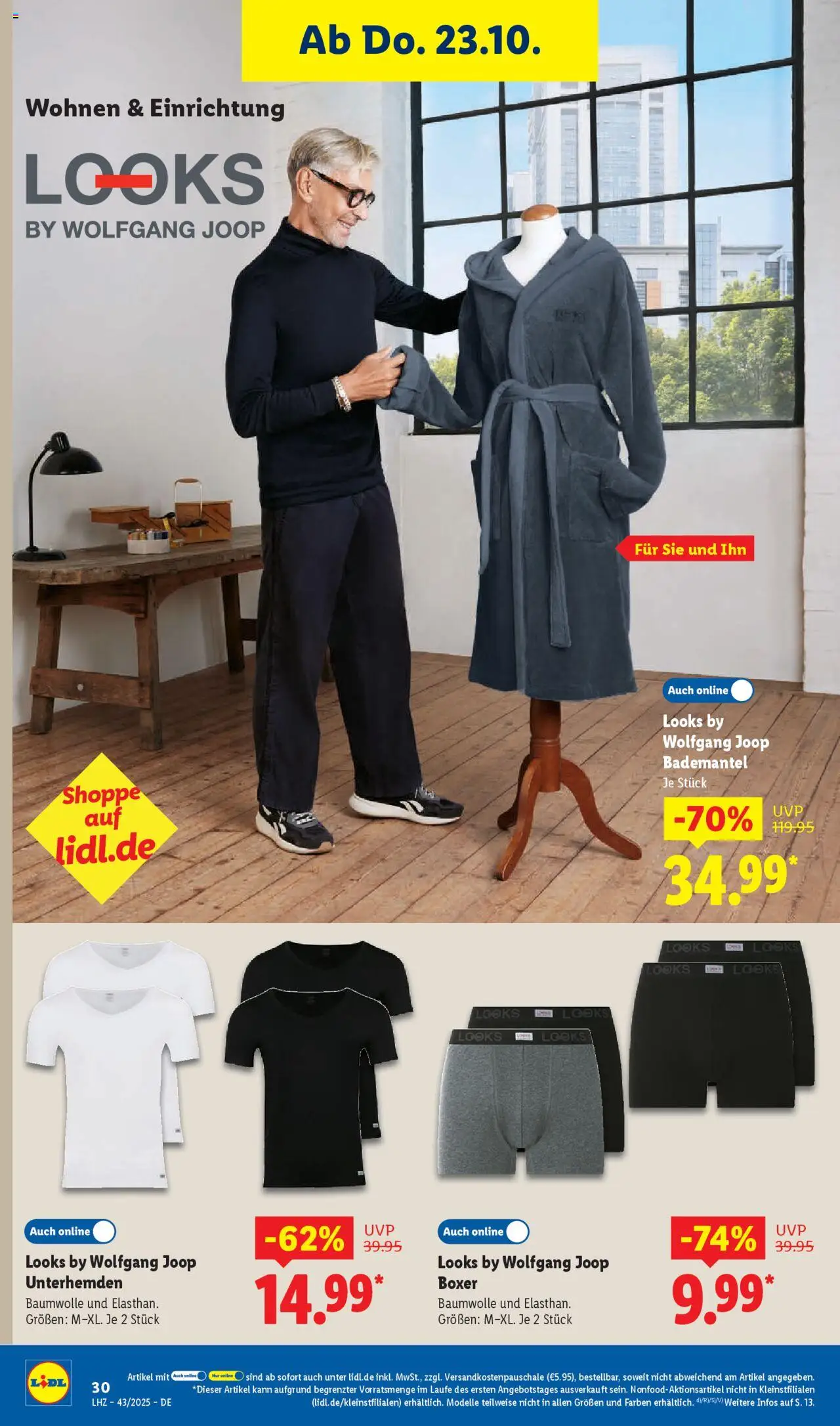 Lidl Prospekt Kornwestheim – gültig ab 20.10.2025 | Seite: 44 | Produkte: Bademantel, Boxer