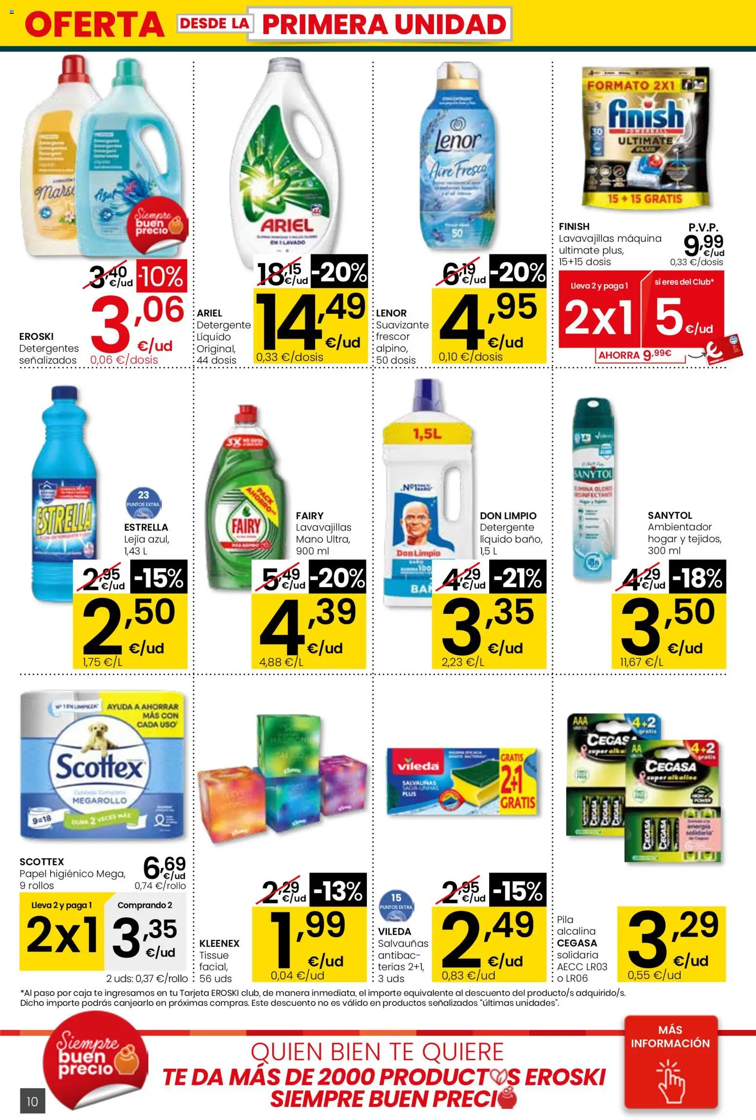 Eroski - Viste tu cesta de primavera City │ válido desde el 26.02.2026 | Página: 10 | Productos: Detergente, Suavizante, Lavavajillas, Caja