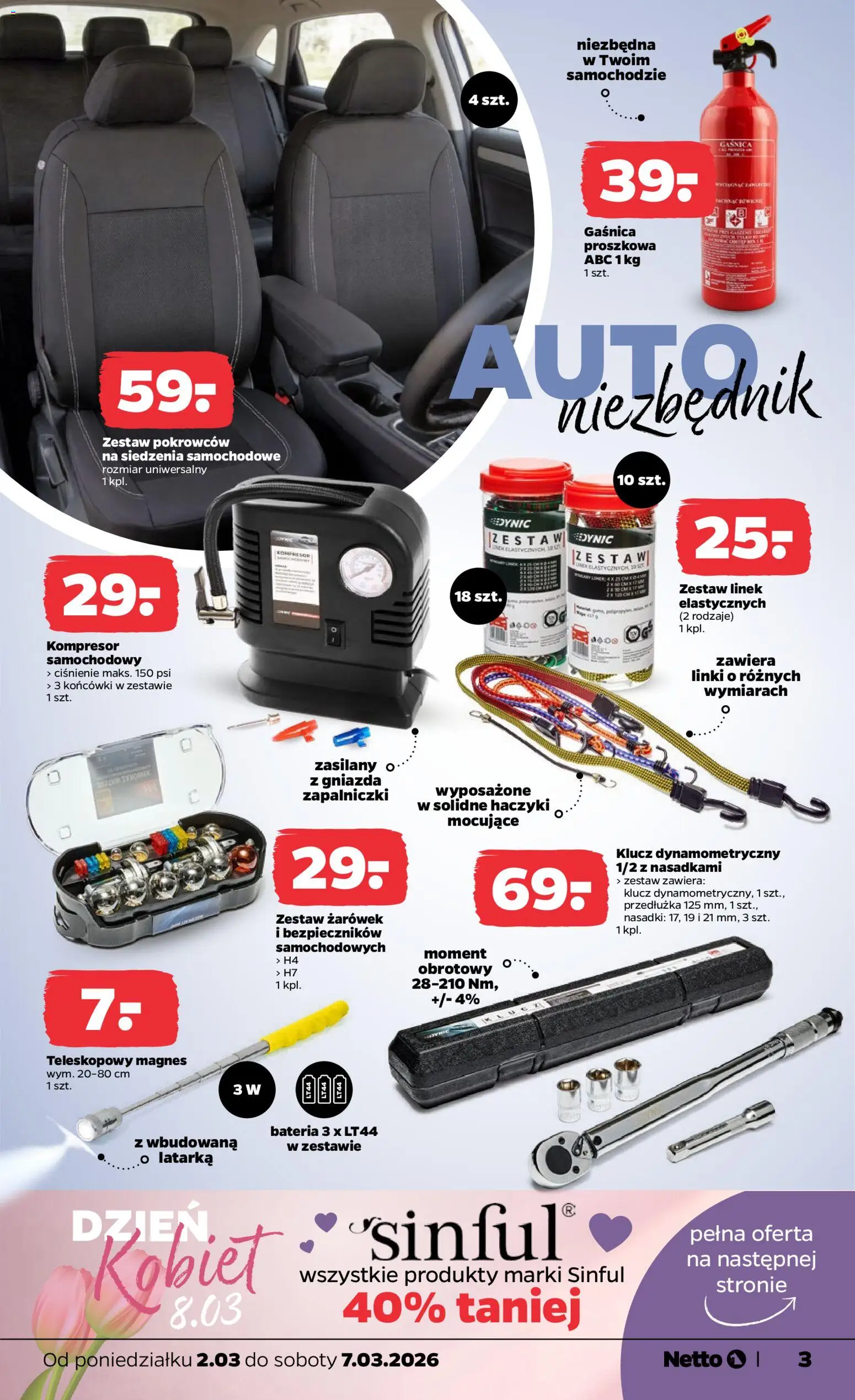 Netto gazetka od poniedziałku NonFood od 02.03.2026 | Strona: 3 | Produkty: Gaśnica, Bateria