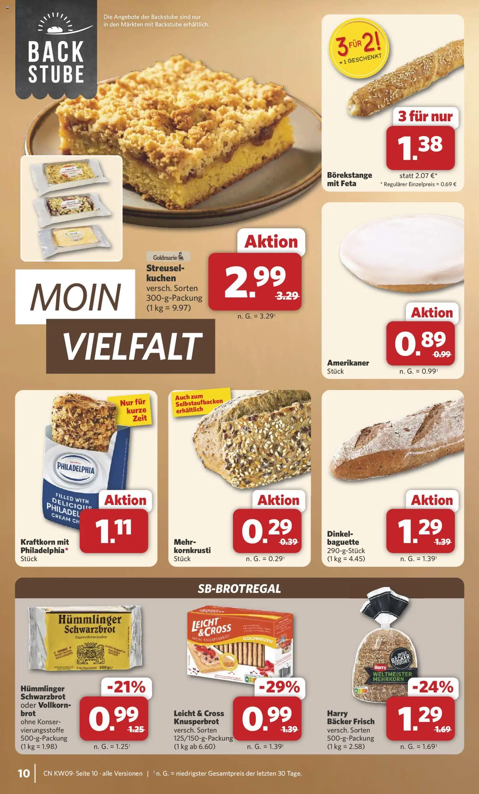 Combi Prospekt 	 – gültig ab 22.02.2026 | Seite: 10 | Produkte: Feta, Philadelphia, Brot, Kuchen