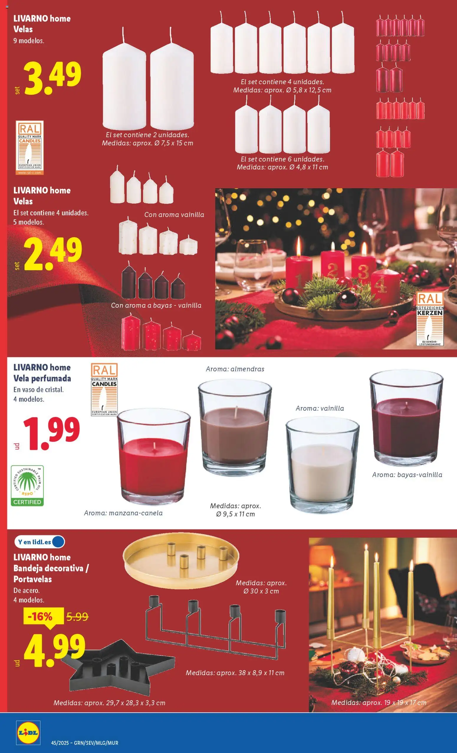Lidl folleto de bazar │ válido desde el 03.11.2025 | Página: 24 | Productos: Vela, Bandeja, Βραχιόλι