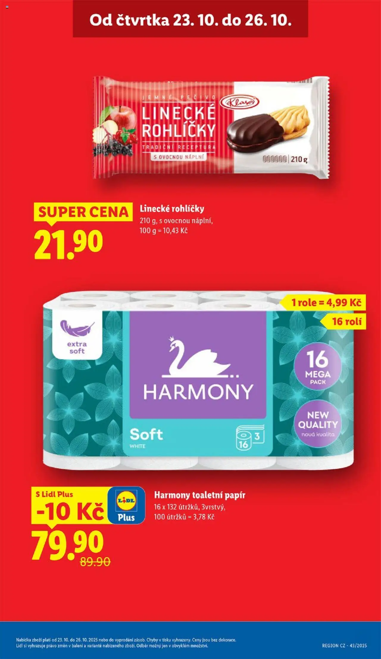 Lidl leták od 23.10.2025 | Strana: 5 | Produkty: Cookies, Toaletní papír, Linecké rohlíčky
