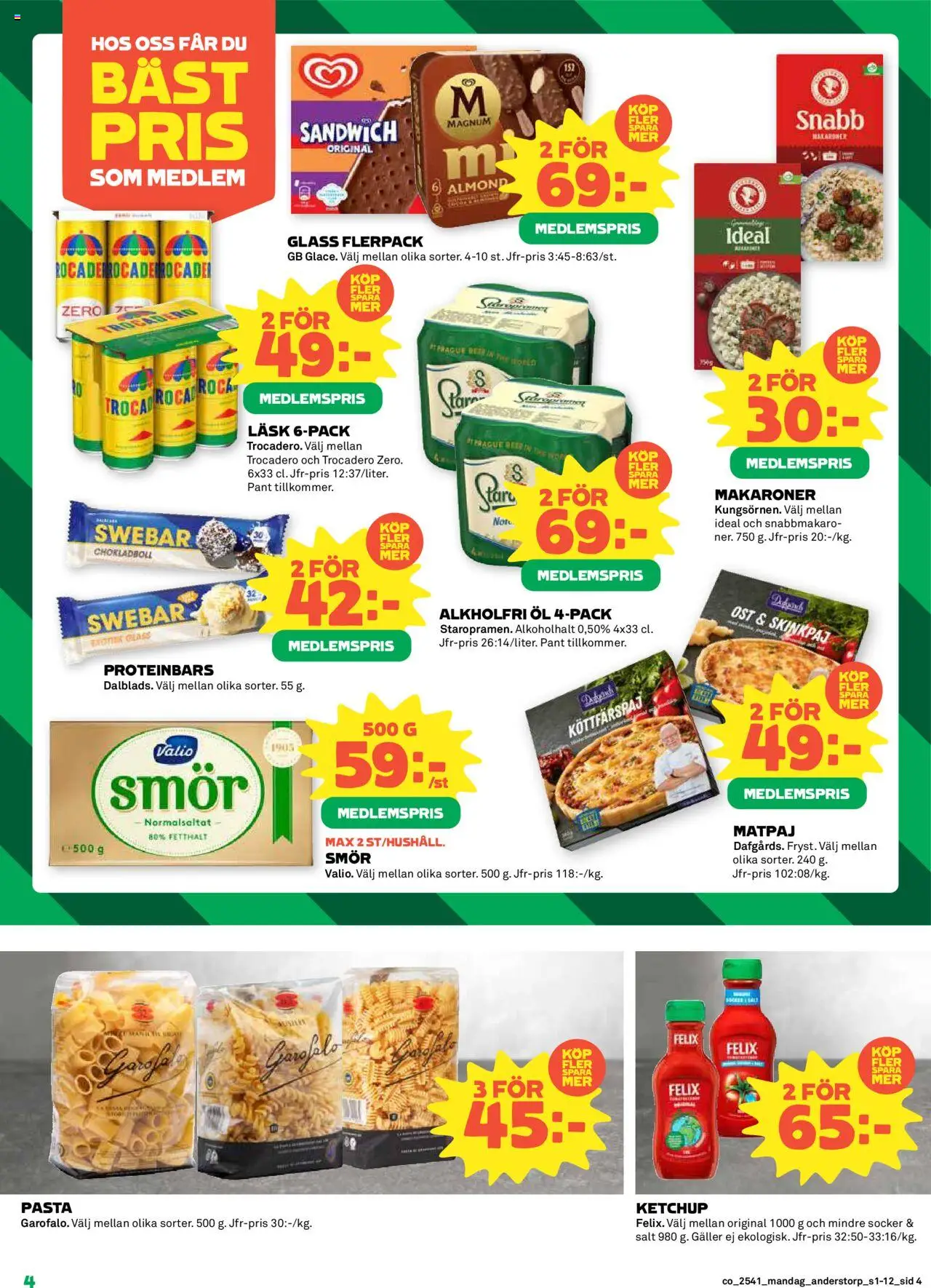Coop reklamblad aktuell från 06.10.2025 | Sida: 4 | Produkter: Salt, Sandwich, Rock, Glass