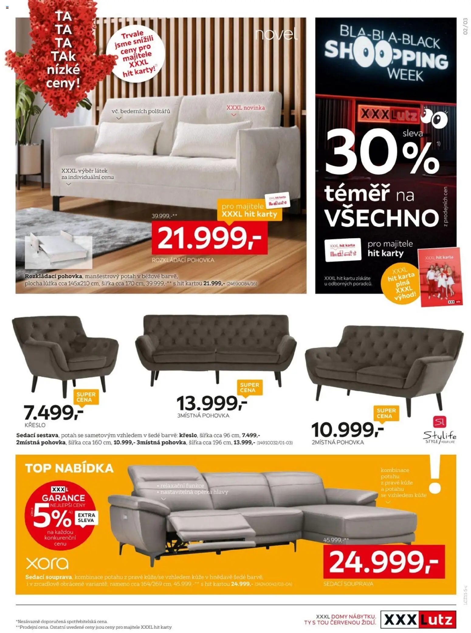 XXXLutz Black Friday od 24.11.2025 | Strana: 3 | Produkty: Sedací souprava, Rozkládací pohovka, Pohovka, Karty