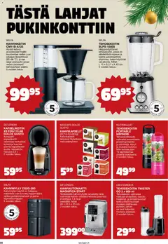 Tokmanni-mainoslehti voimassa 30.10.2025 alkaen | Sivu: 98 | Tuotteet: Kahvinkeitin, Kahvikapselit, Tehosekoitin