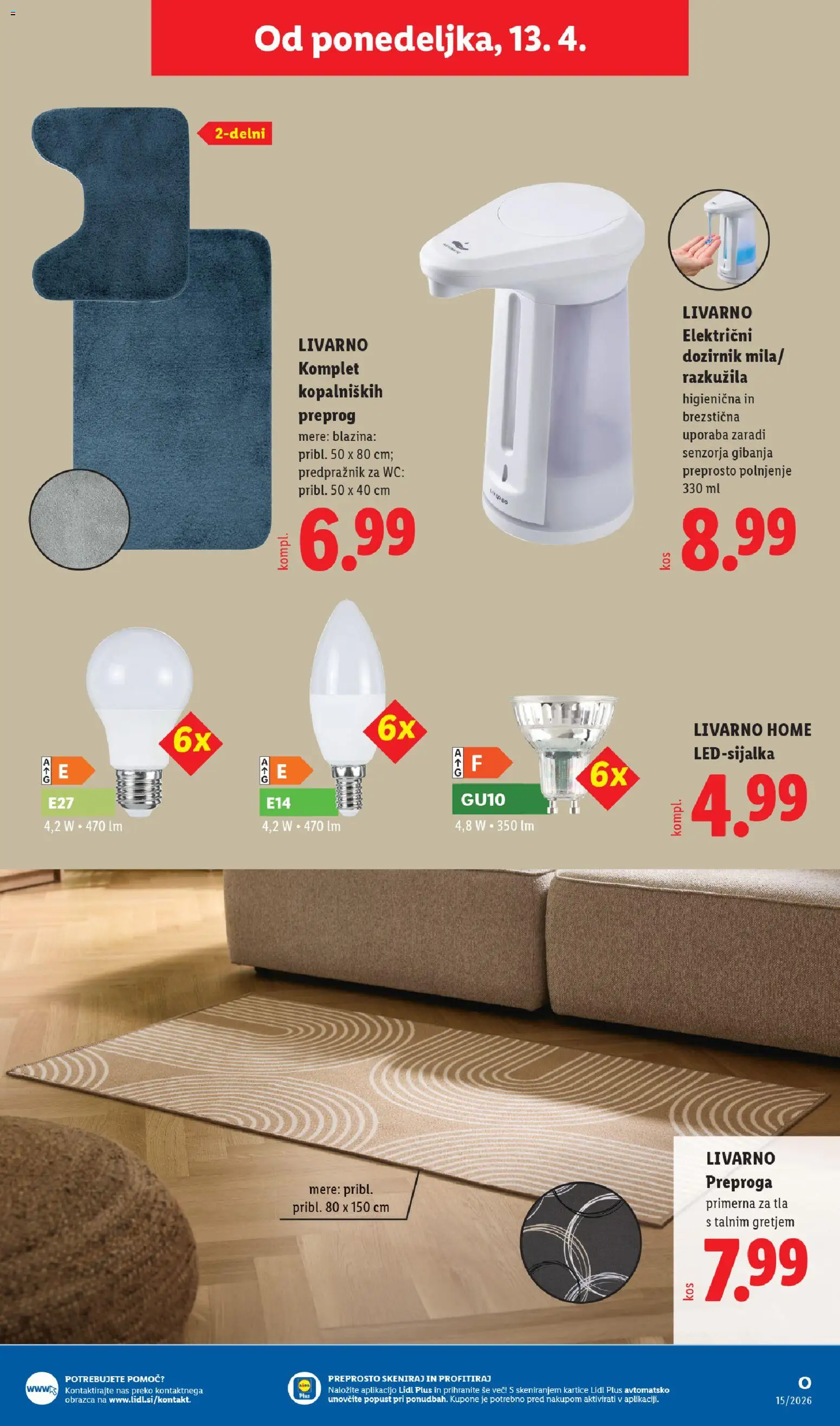 Novi Lidl katalog ponudbe – veljaven od 09.04.2026 | Stran: 59 | Izdelki: Blazina, Preproga, Predpraznik