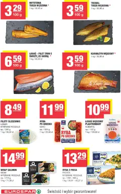 Pogląd oferty "Spar Gazetka - Eurospar" - ważna od 08.10.2025 | Strona: 8 | Produkty: Łosoś wędzony, Łosoś, Trewal, Ryba