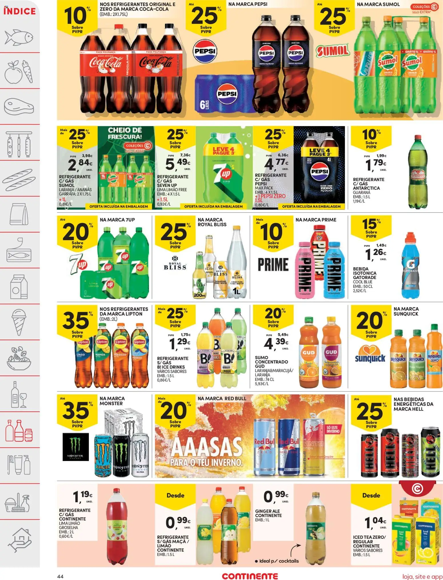 Continente folheto │ válido de 26.12.2025 | Página: 44 | Produtos: Refrigerante, Maça, Açúcar, Coca-cola