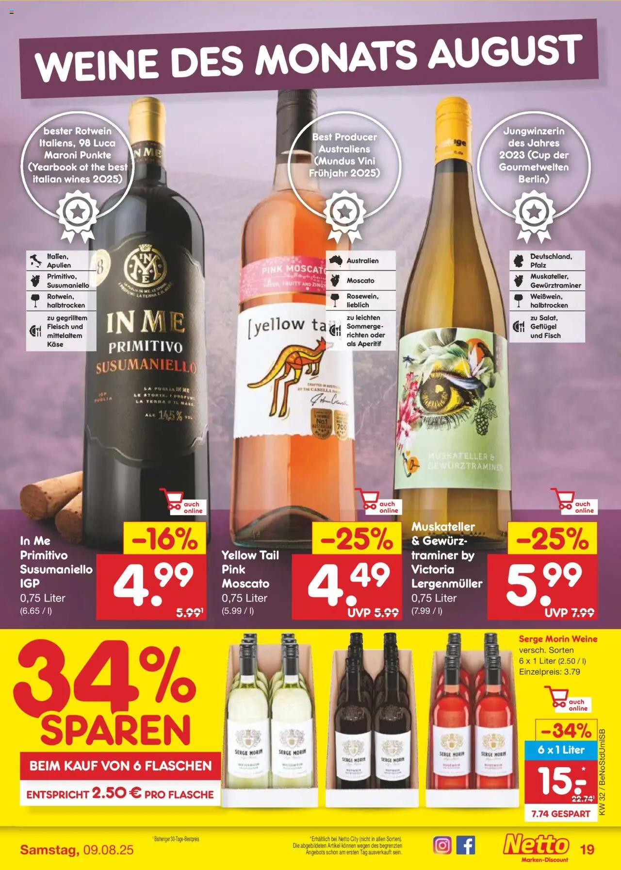 Netto Marken-Discount Prospekt 	 - gültig ab dem 04.08.2025 | Seite: 29 | Produkte: Käse, Rotwein, Fisch, Fleisch
