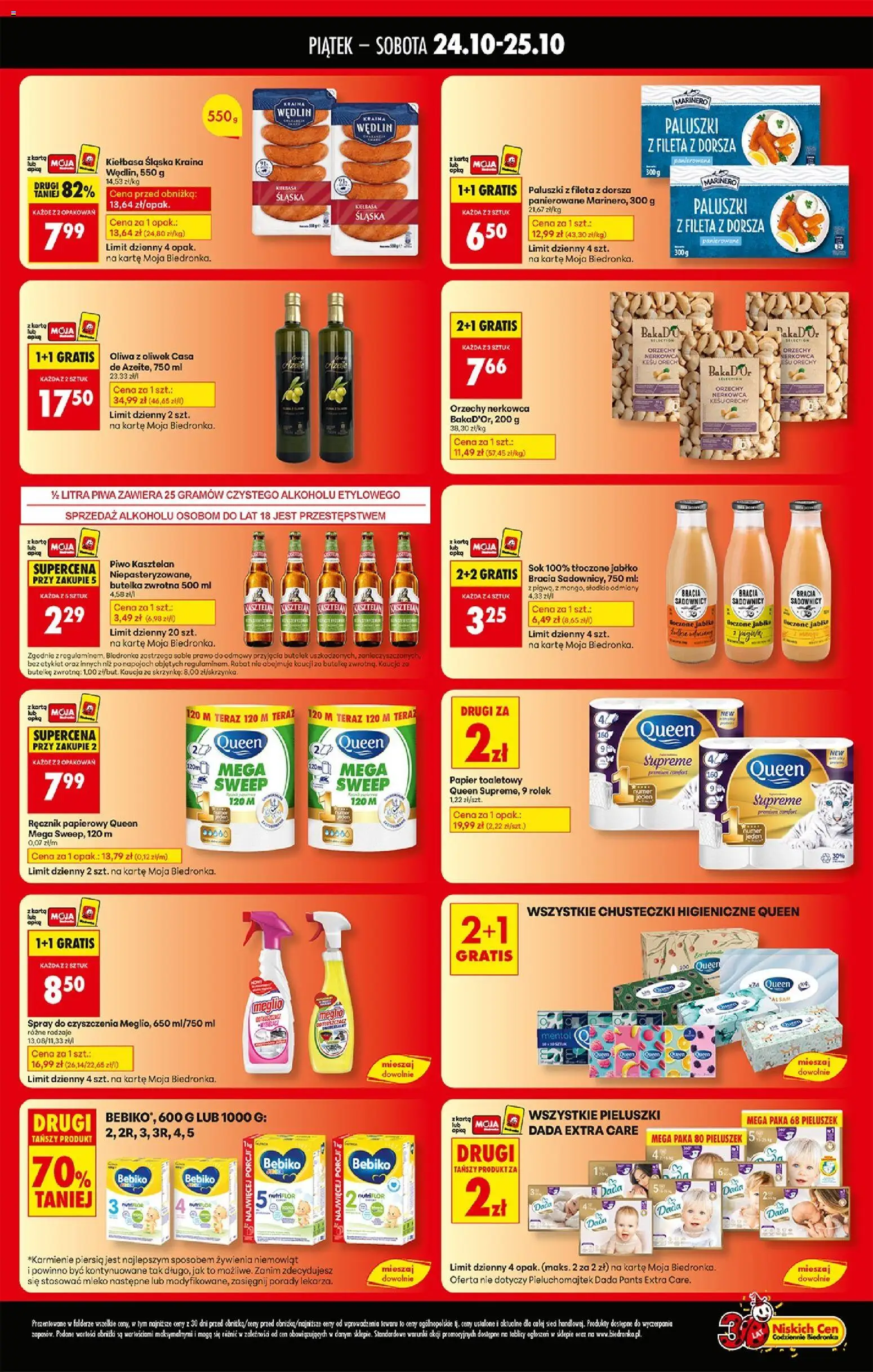 Biedronka gazetka - Tani weekend od 24.10.2025 | Strona: 2 | Produkty: Karta, Oliwa z oliwek, Mleko, Sok