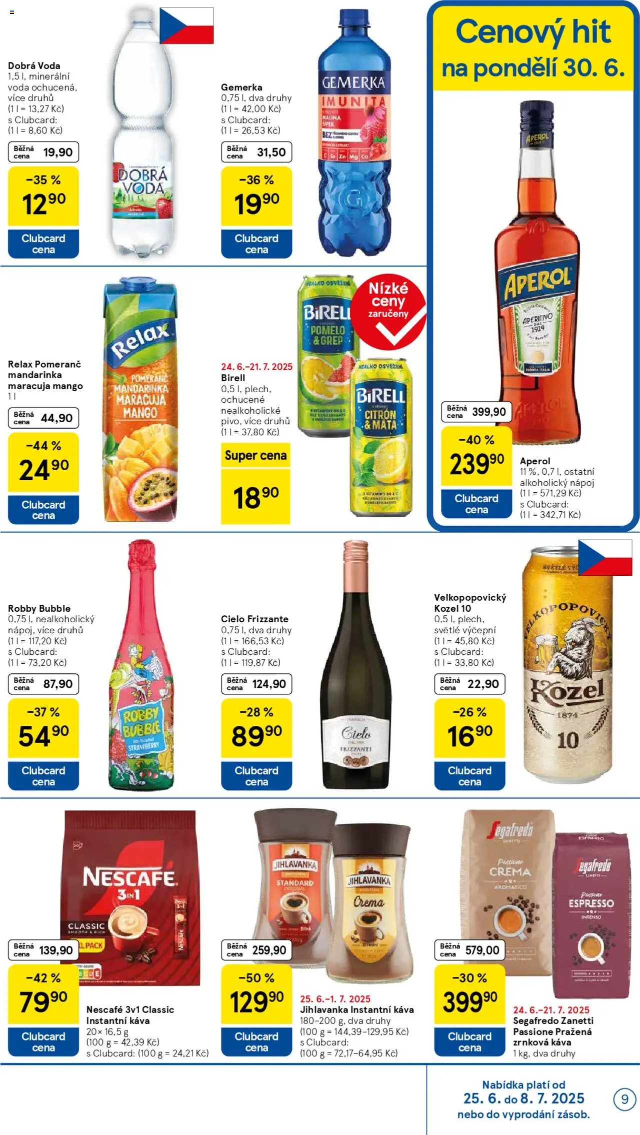 Tesco leták - Hypermarket od 25.06.2025 | Strana: 9 | Produkty: Gemerka, Kozel, Jihlavanka, Crema