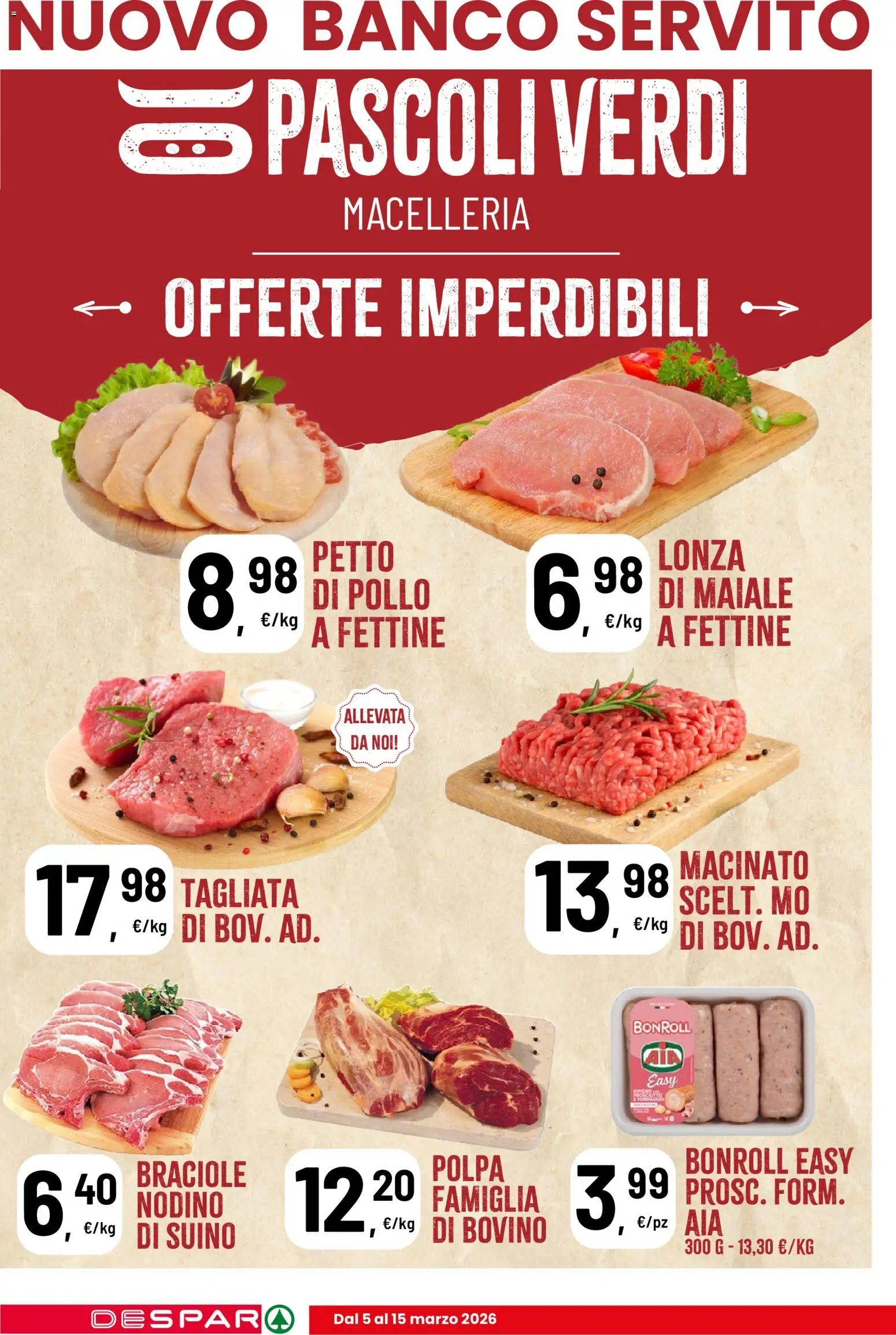 Volantino Despar del 05.03.2026 | Pagina: 6 | Prodotti: Petto di Pollo, Pollo, Maiale, Suino