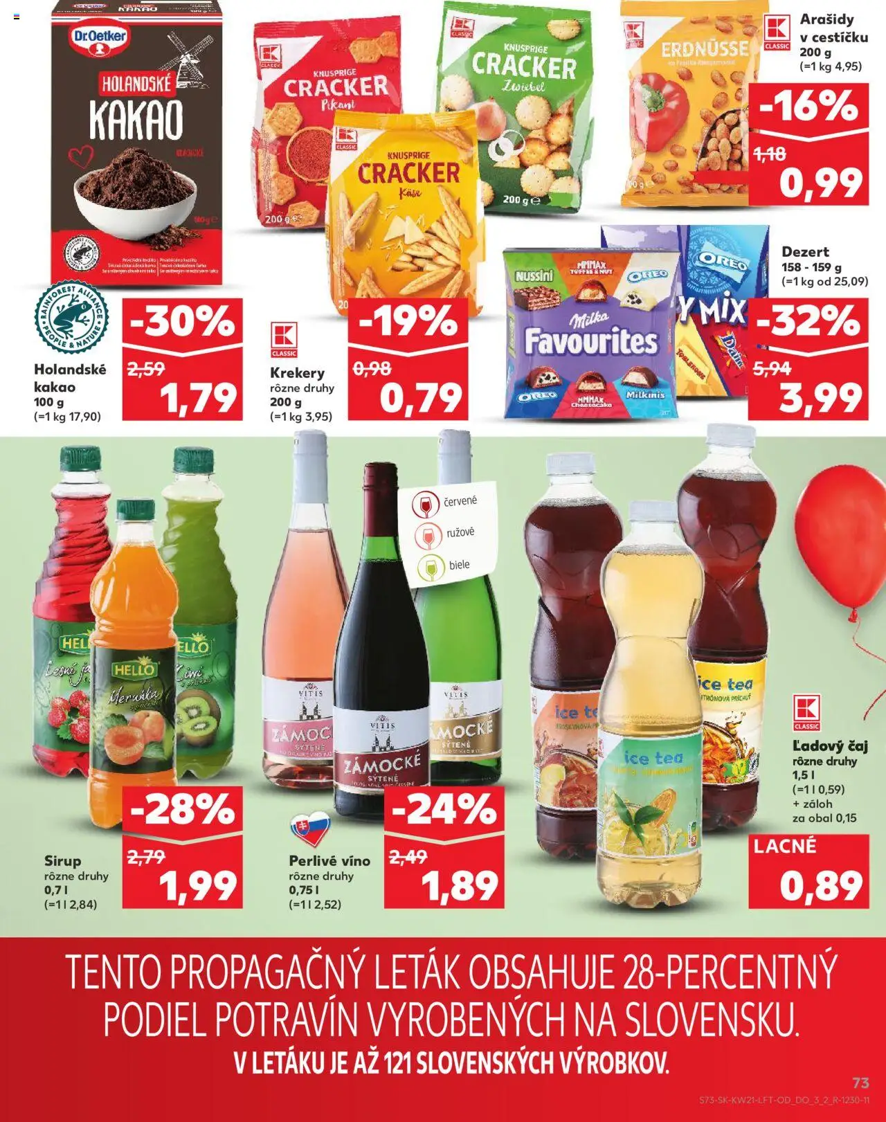 Nové Kaufland akcie – leták je platný od 22.05.2025 | Strana: 73 | Produkty: Víno, Čaj, Milka, Perlivé víno