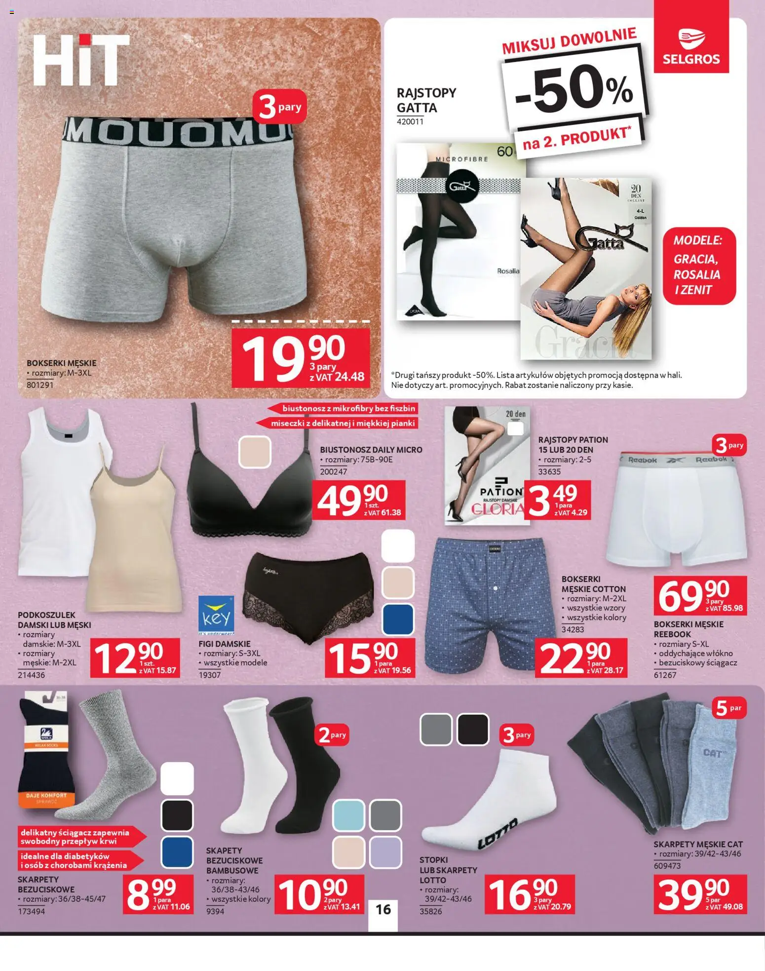 Selgros cash&carry Gazetka - Oferta przemysłowa od 19.02.2026 | Strona: 18 | Produkty: Biustonosz, Skarpety, Rajstopy, Skarpety męskie