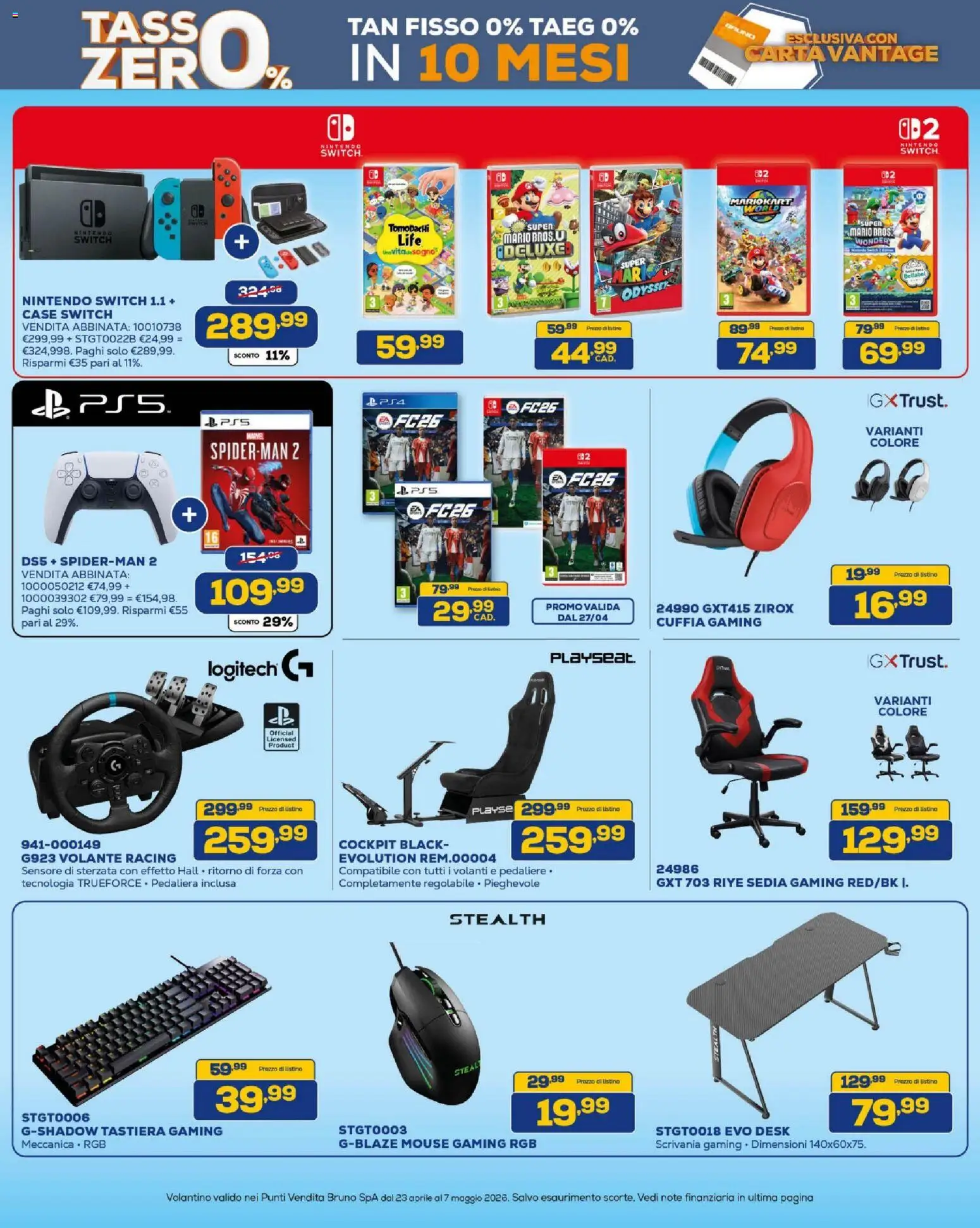 Volantino BRUNO del 23.04.2026 | Pagina: 20 | Prodotti: Mouse, Tastiera, Sedia, Scrivania
