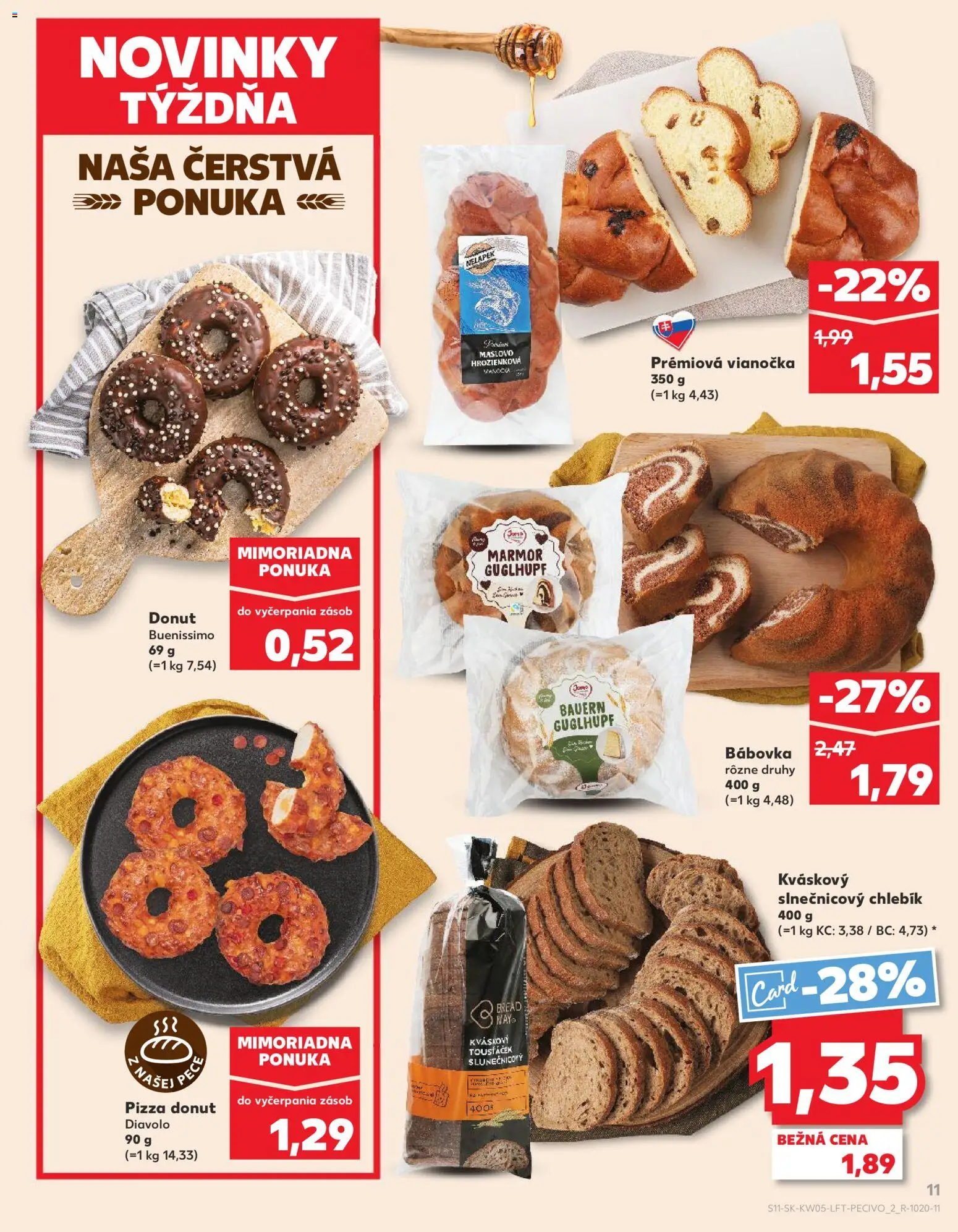 Nové Kaufland akcie – leták je platný od 29.01.2026 | Strana: 11 | Produkty: Pizza, Donut, Vianočka