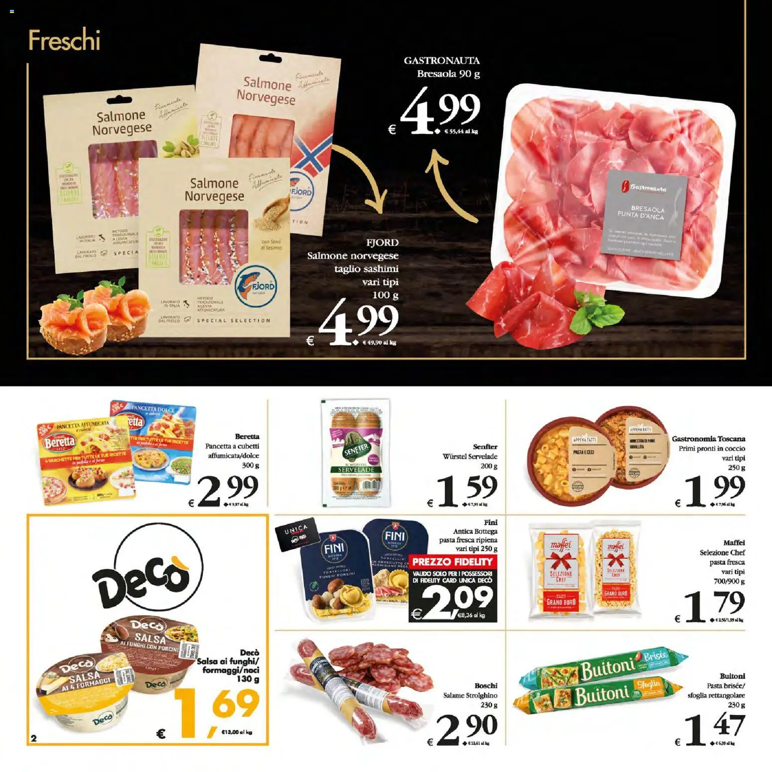 Volantino Decò del 13.01.2026 | Pagina: 2 | Prodotti: Pasta, Tortelloni, Padella, Vaschette