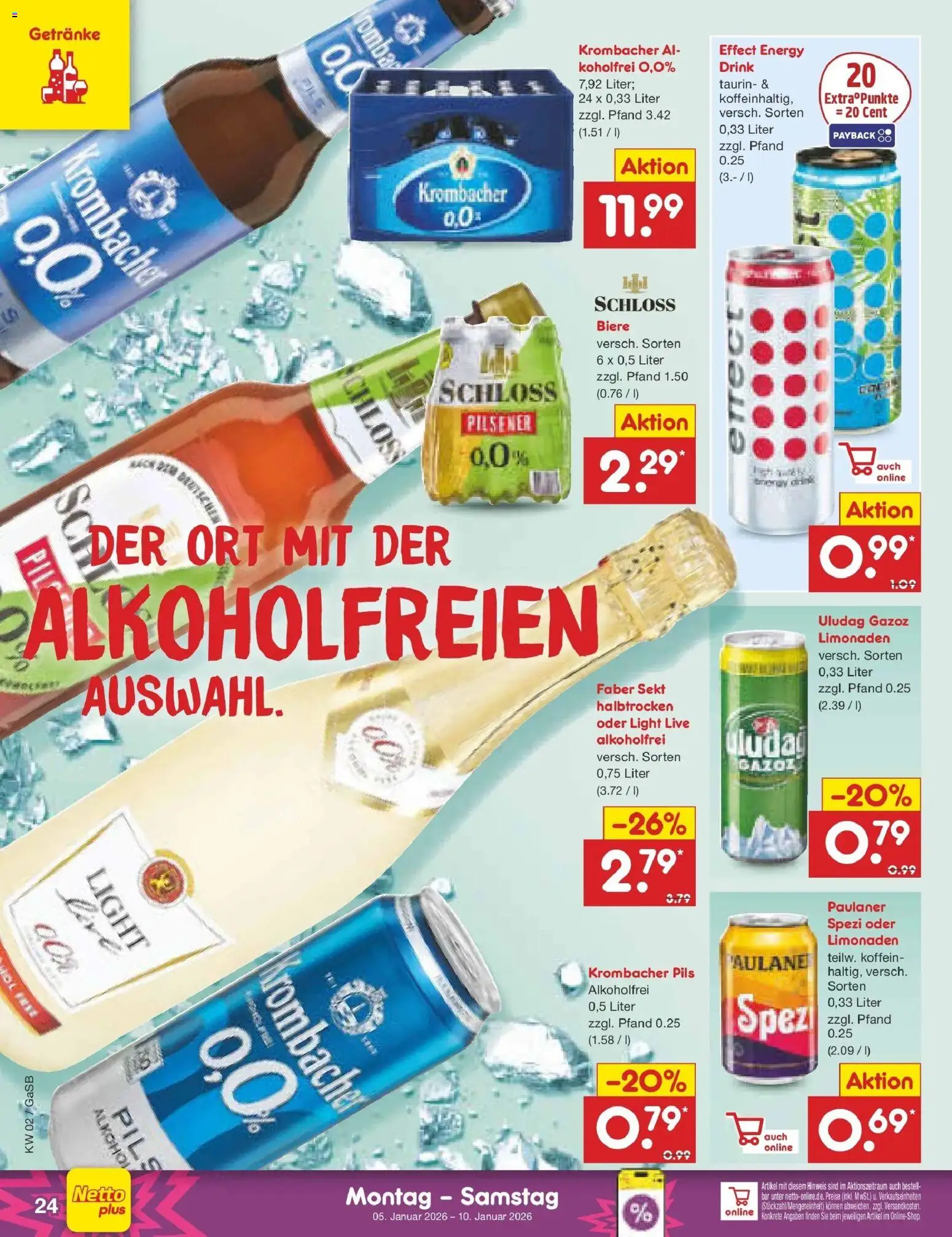 Netto Marken-Discount - Netto: Wochenangebote – gültig ab 04.01.2026 | Seite: 24 | Produkte: Energy, Sekt, Pils, Krombacher