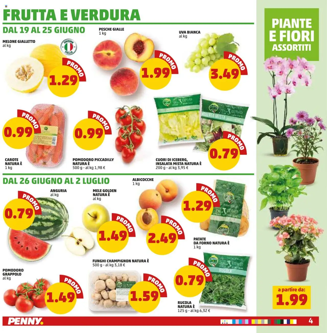 Volantino PENNY del 19.06.2025 | Pagina: 4 | Prodotti: Insalata, Carote, Anguria, Albicocche