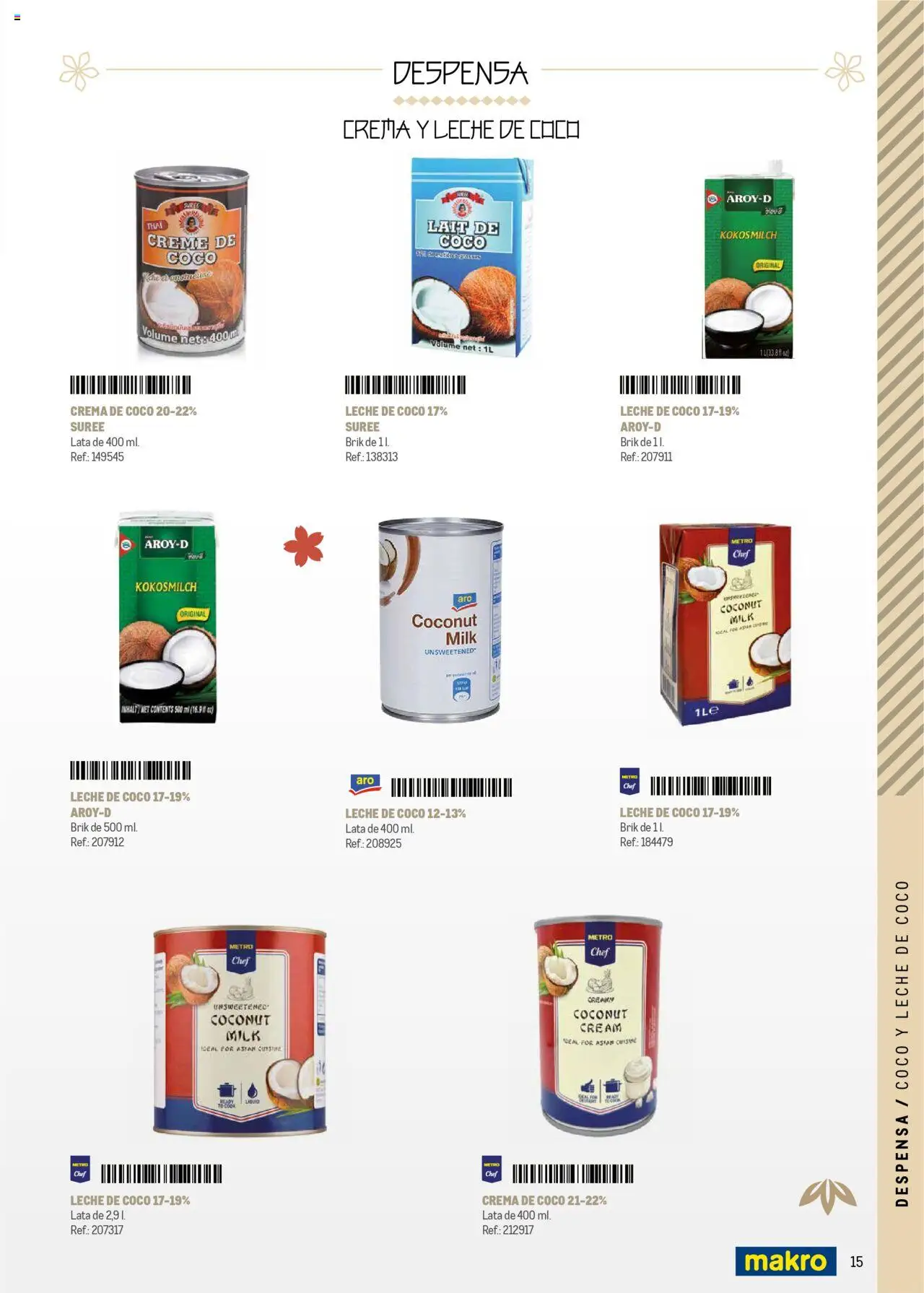 Makro - Cocina fusión asiática Canarias │ válido desde el 04.06.2025 | Página: 15 | Productos: Leche, Τυρόπιτα, Crema